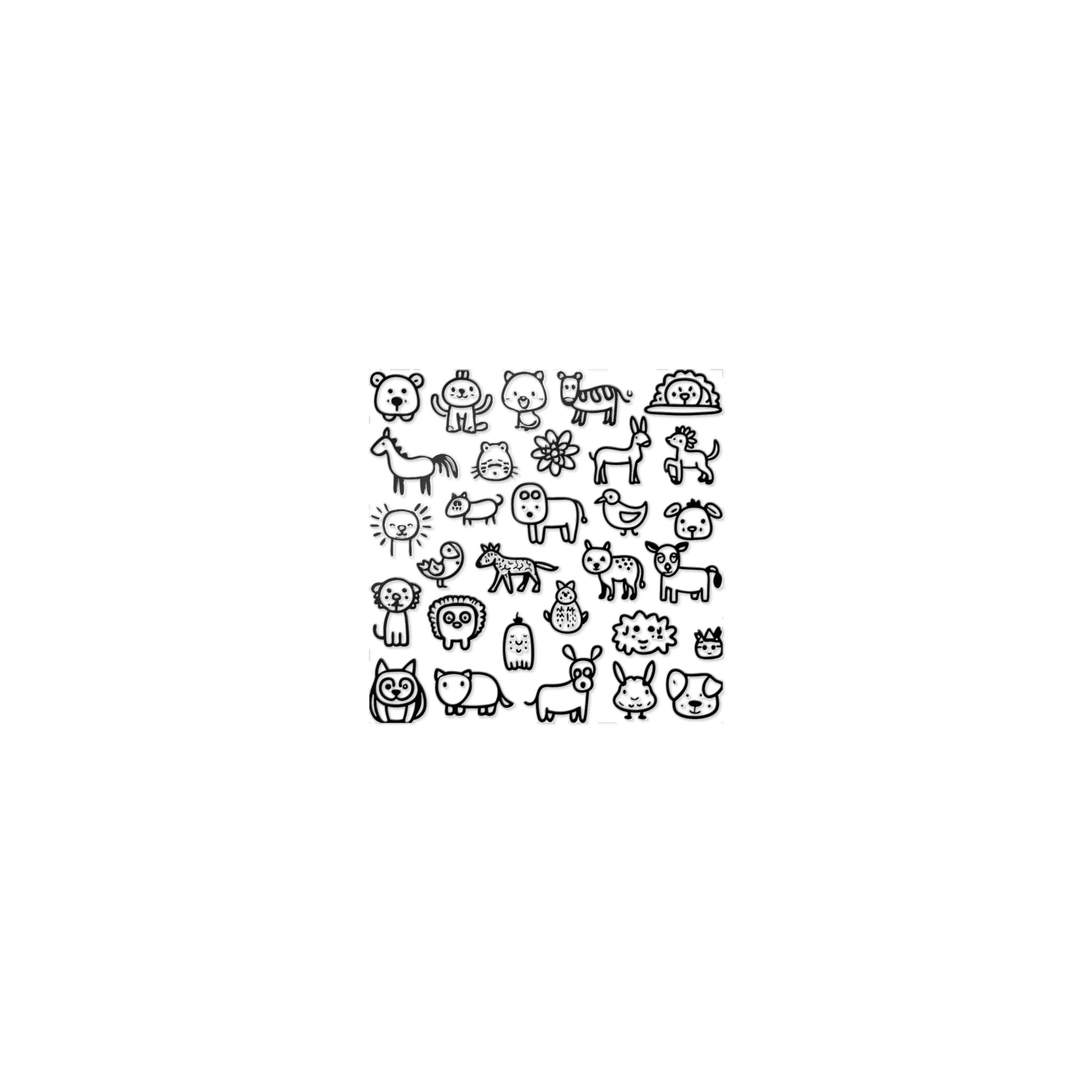 Cute Doodle Animals Lions Tigers Bears More Die Cut Stickers Dtf - Image 17