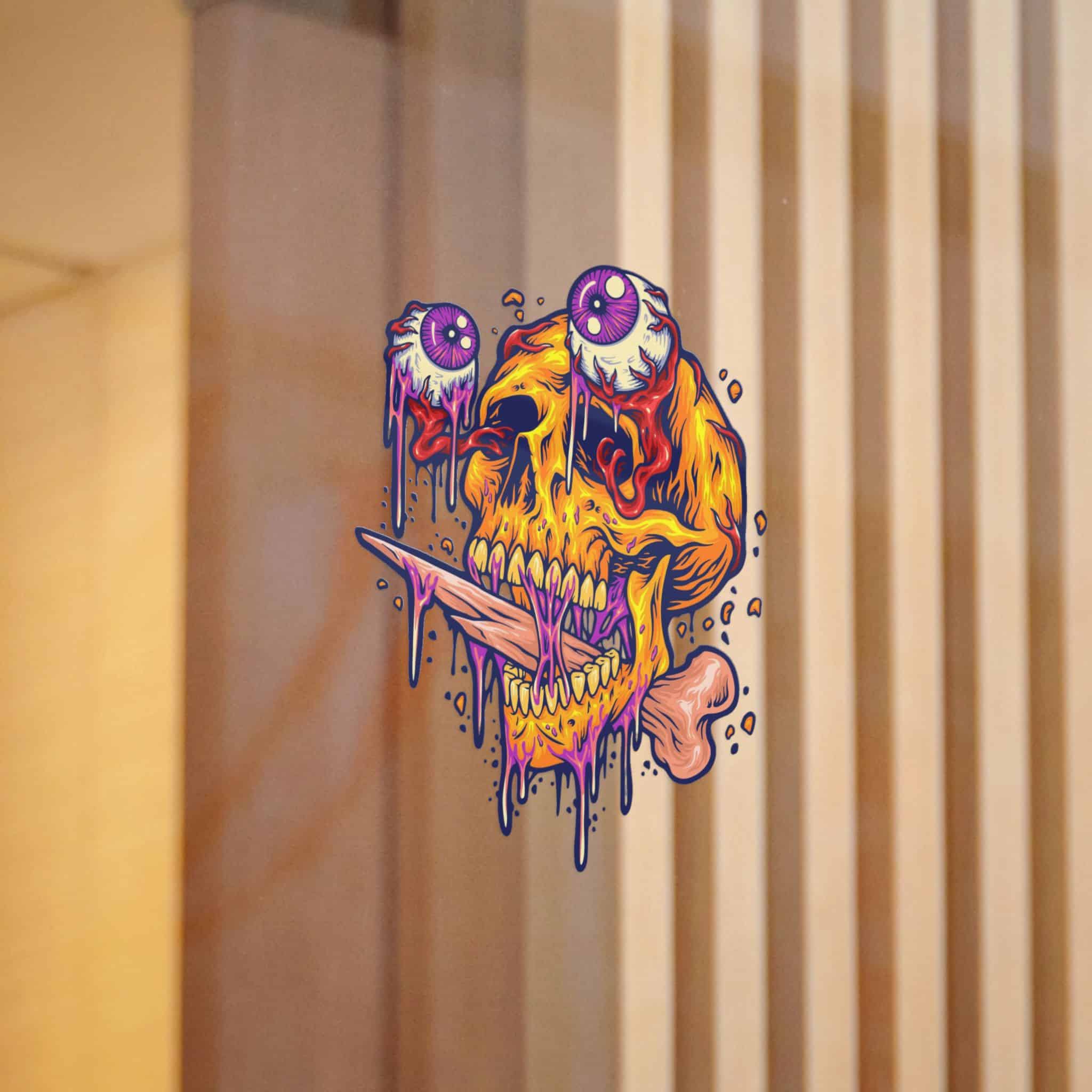 Scary Skull Head With Zombie Eyes Illustrations Die Cut Stickers Dtf - Image 12