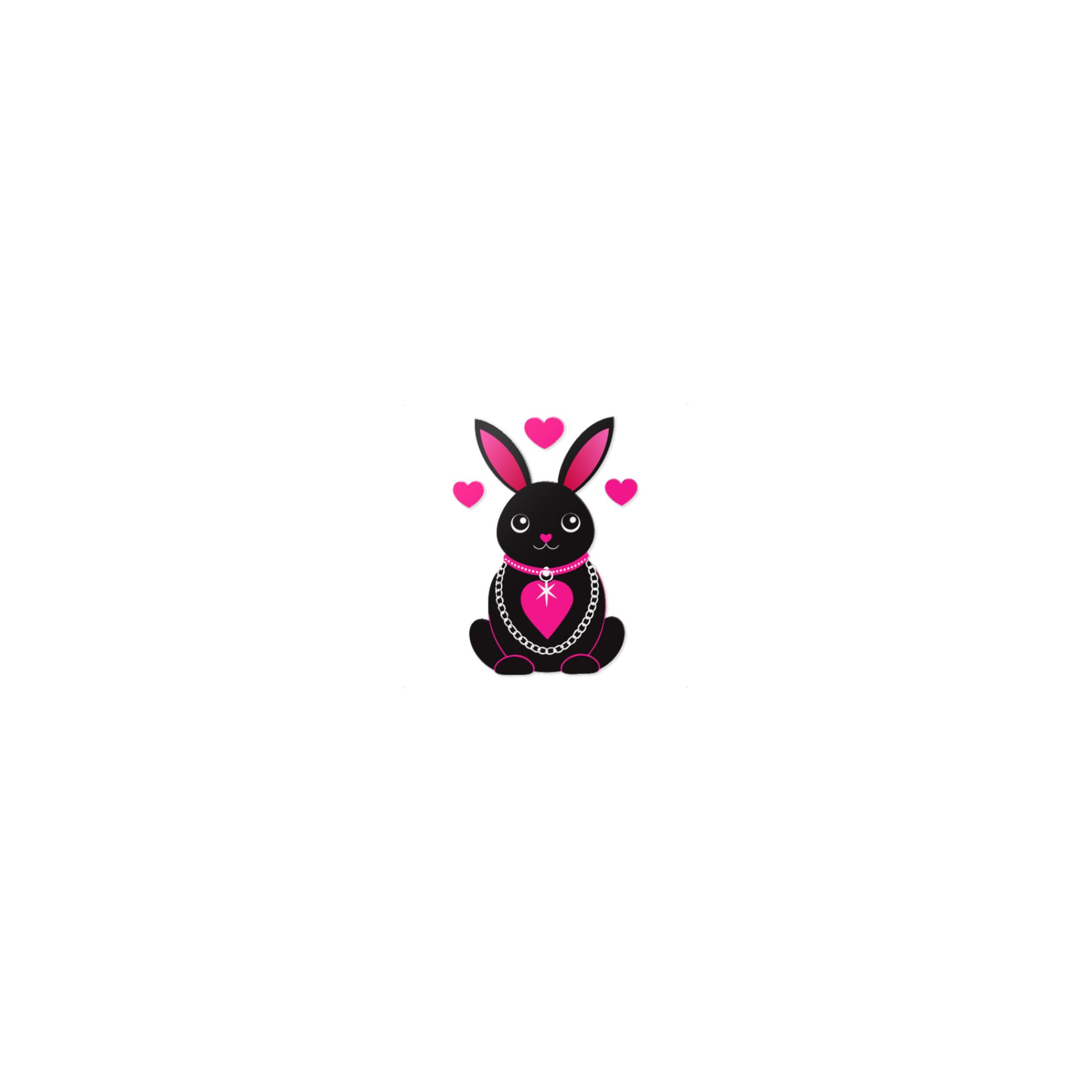 Cute Rabbit With Loveshaped Chain Die Cut Stickers Dtf - Image 7
