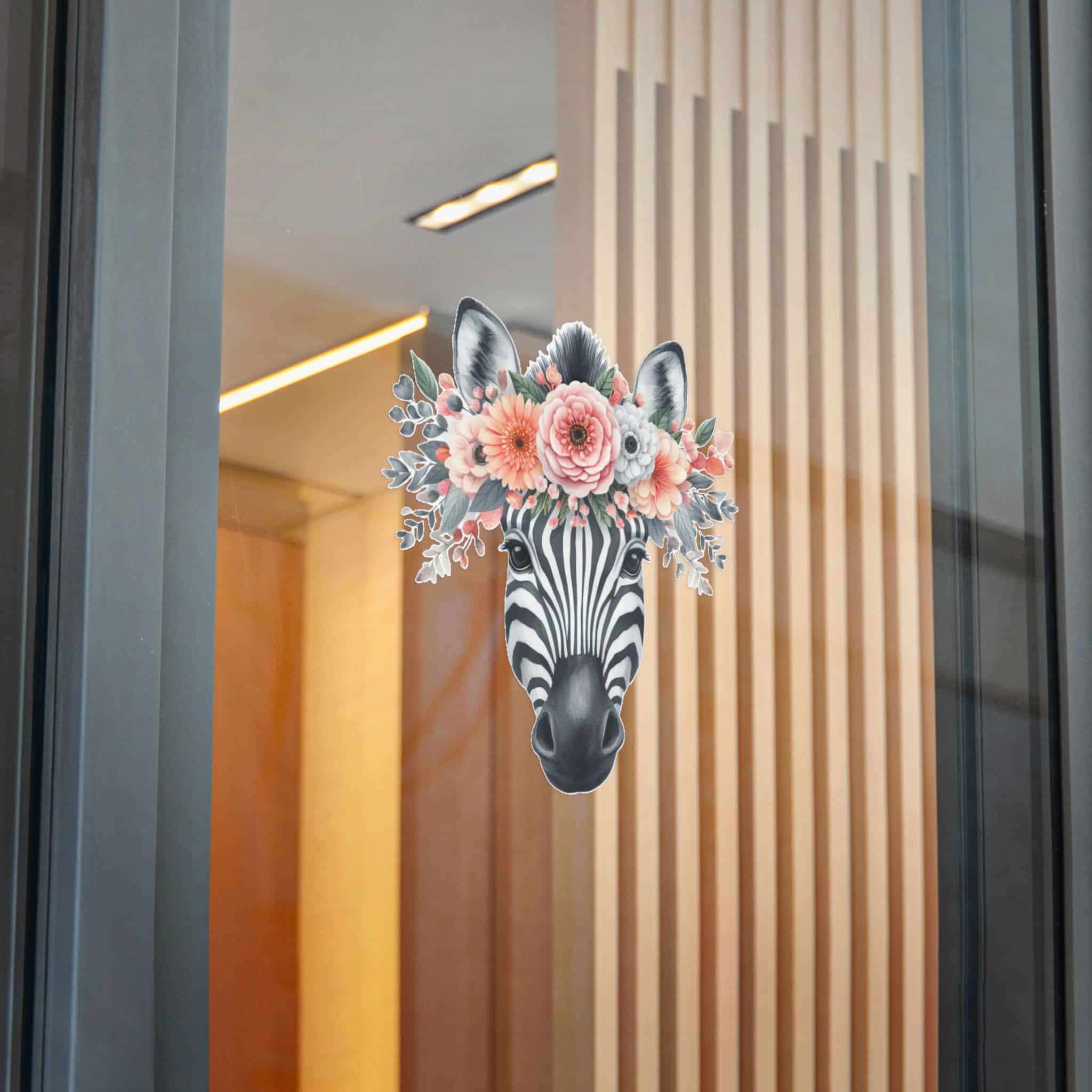 Zebra With Floral Crown Die Cut Stickers Dtf - Image 28