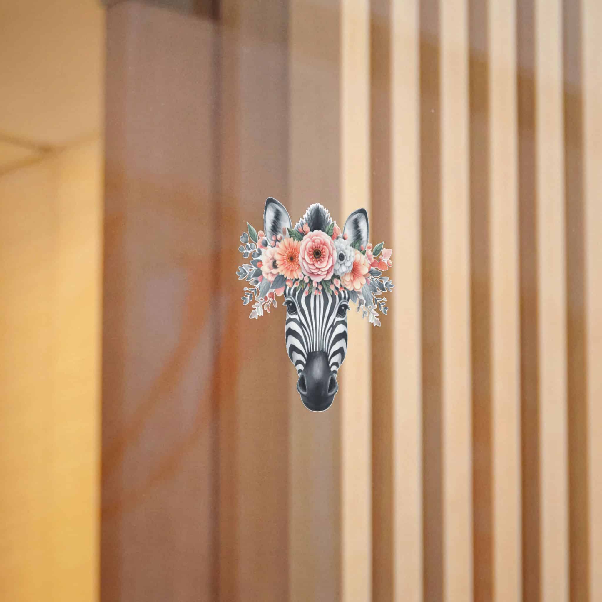 Zebra With Floral Crown Die Cut Stickers Dtf - Image 10