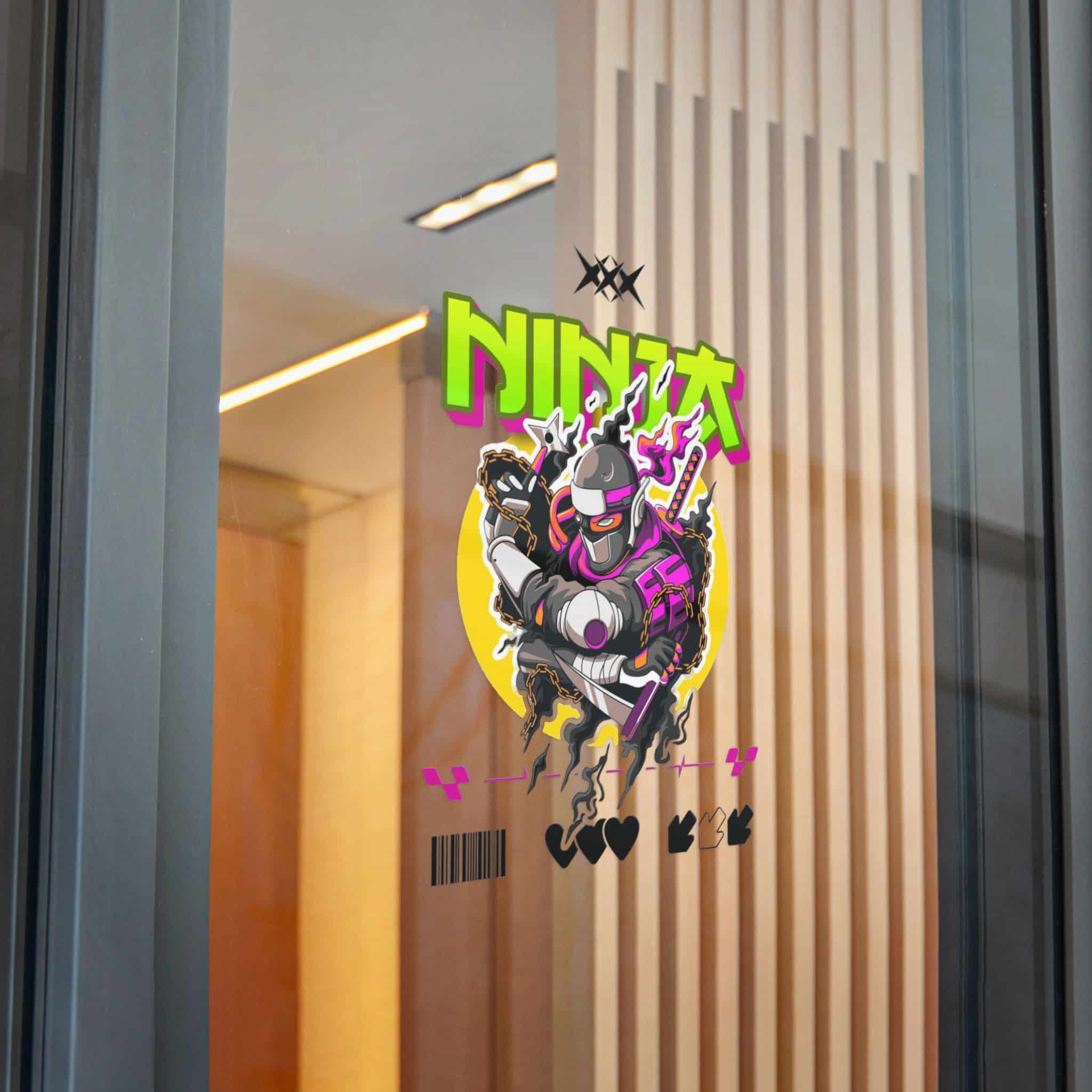 Typography Tshirt Design Ninja Die Cut Stickers Dtf - Image 32