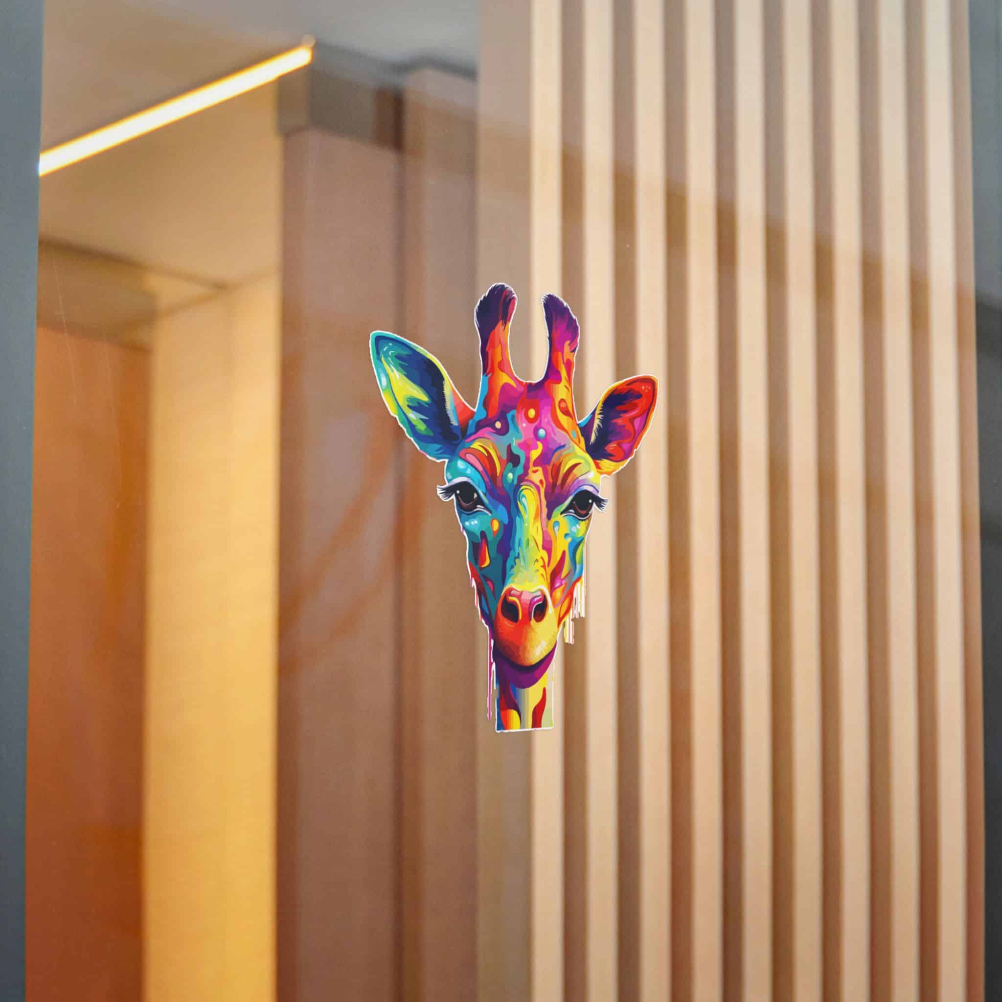 Vibrant Modern Giraffe Fantasy Background 2 Die Cut Stickers Dtf - Image 20