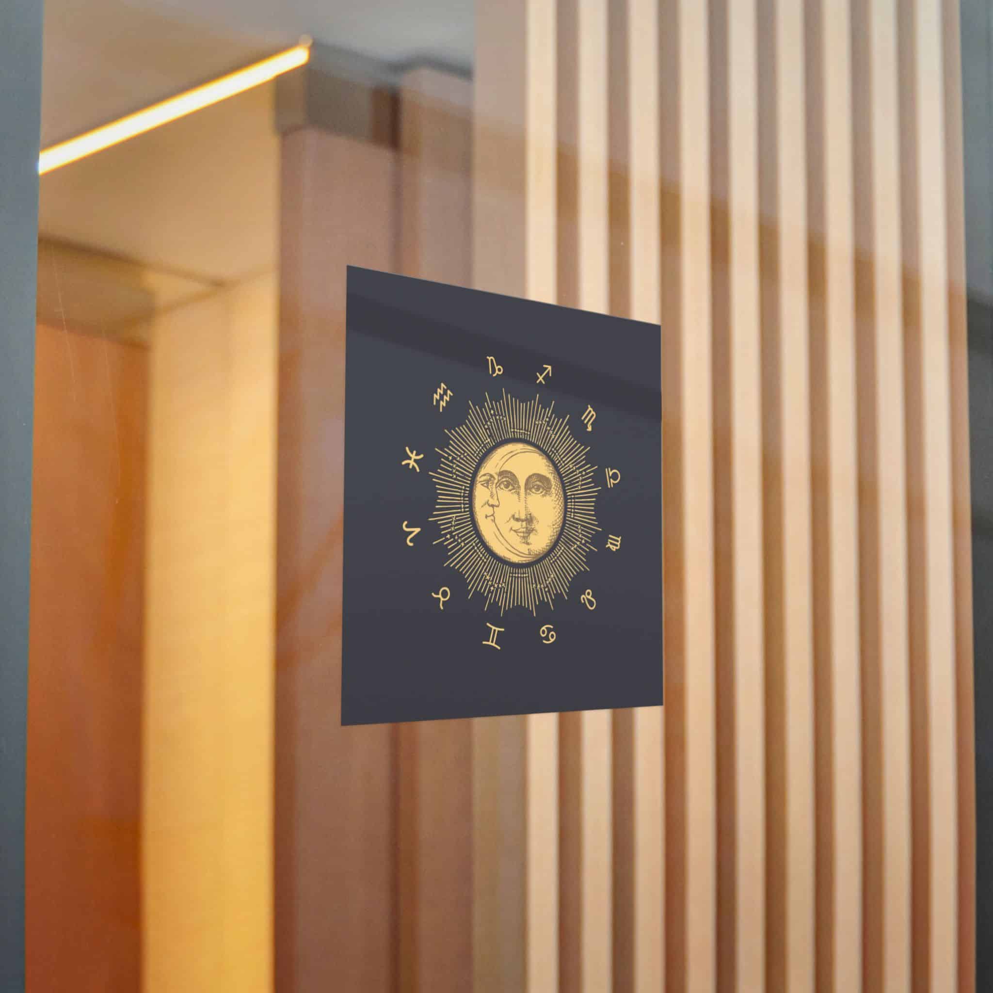 Zodiac Circle With Sun Crescent Drawing Die Cut Stickers Dtf - Image 16