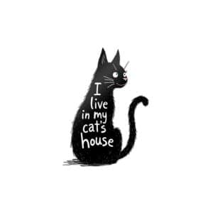 J’habite Chez Mon Chat 9 Die Cut Stickers Dtf