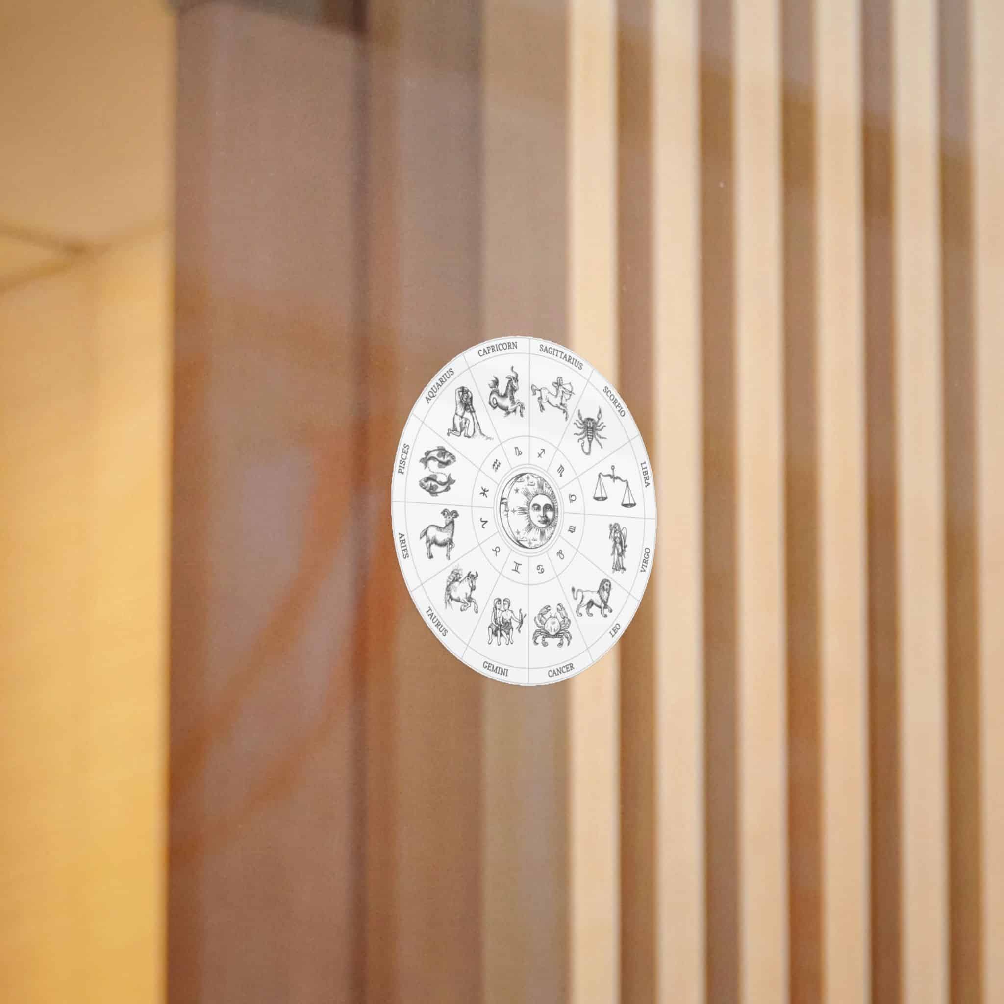 Zodiac Circle Horoscope Signs With Sun Moon Die Cut Stickers Dtf - Image 10