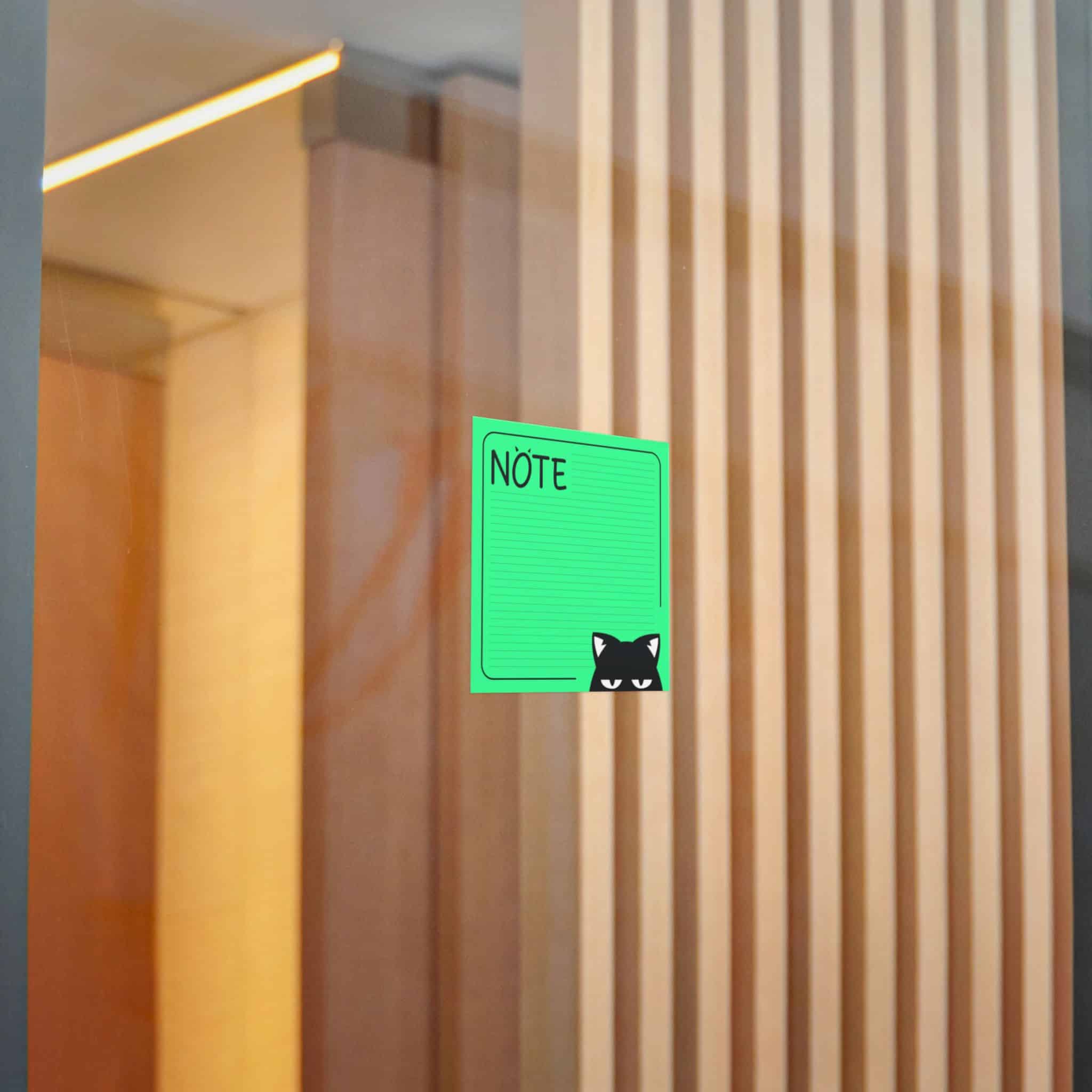 Green Note List With Black Cat Green Cat Note Template Stylish Green Notebook With Black Cat Die Cut Stickers Dtf - Image 18