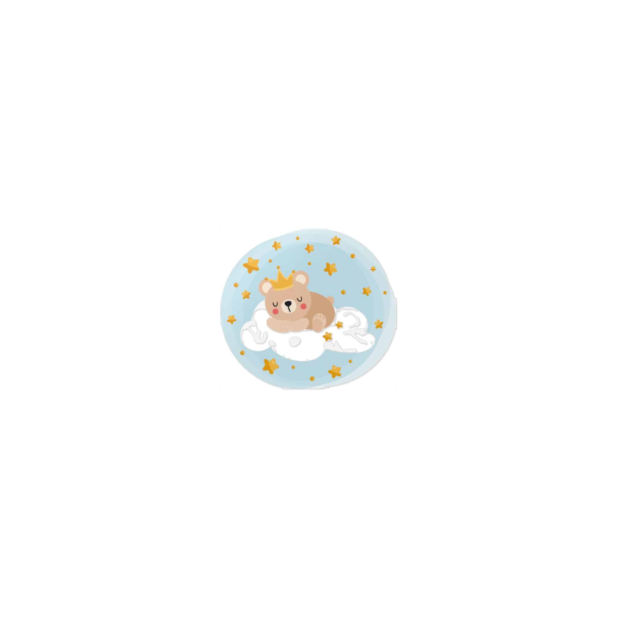 Round Illustration Sweet Dreams With Teddy Bear Prince Sleeping On Cloud Die Cut Stickers Dtf - Image 7