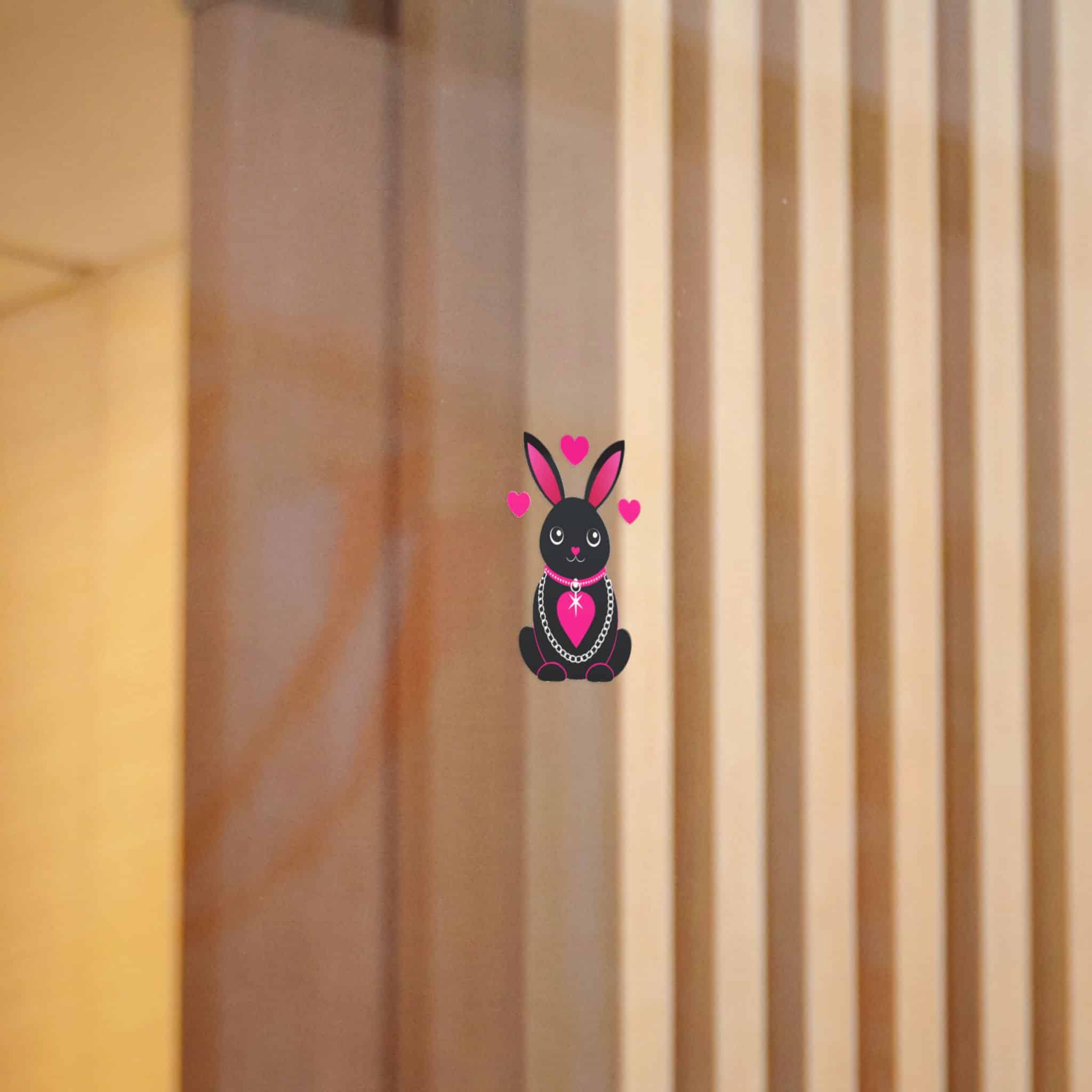 Cute Rabbit With Loveshaped Chain Die Cut Stickers Dtf - Image 8