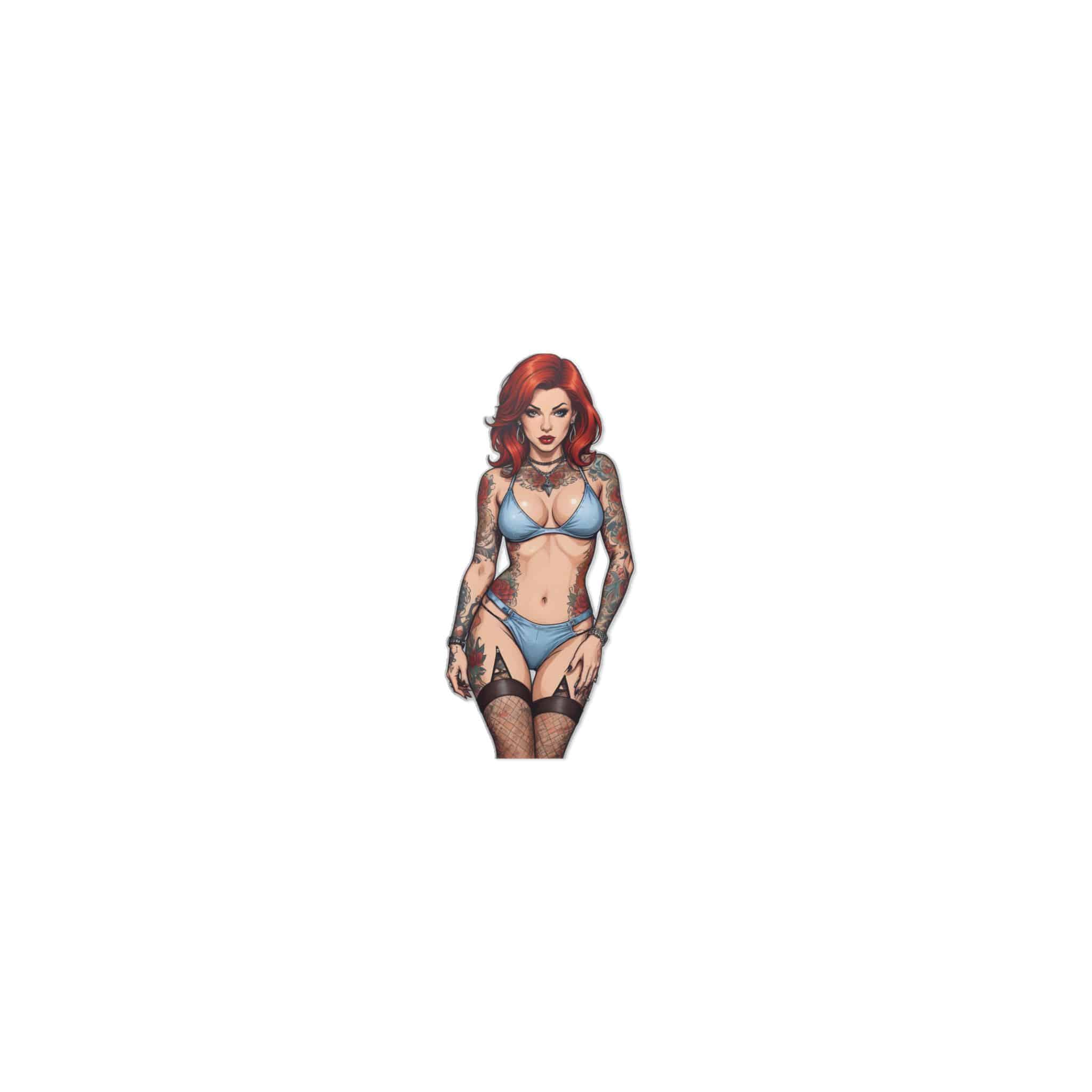 Tattooed Sexy Woman 28 Die Cut Stickers Dtf - Image 9
