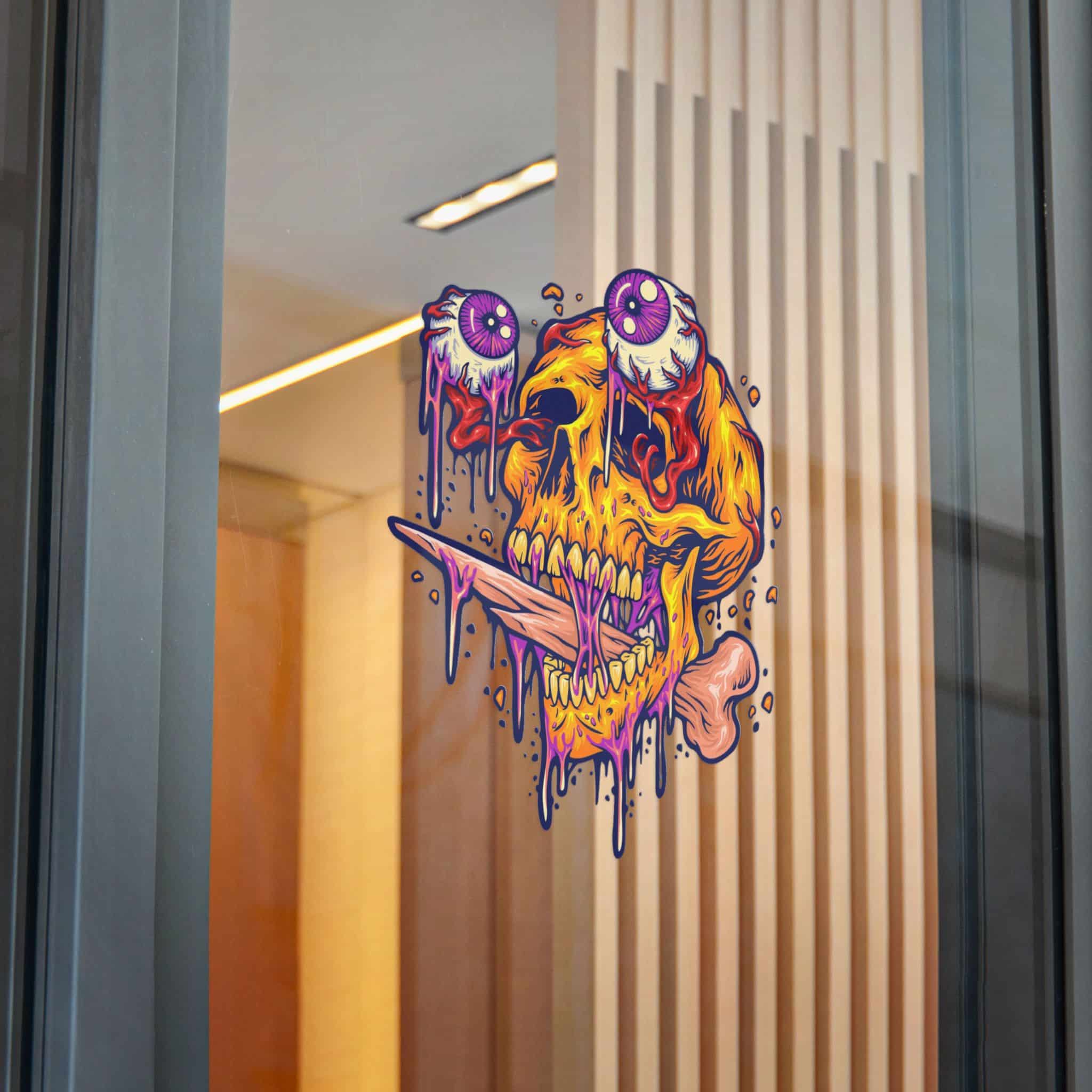 Scary Skull Head With Zombie Eyes Illustrations Die Cut Stickers Dtf - Image 32