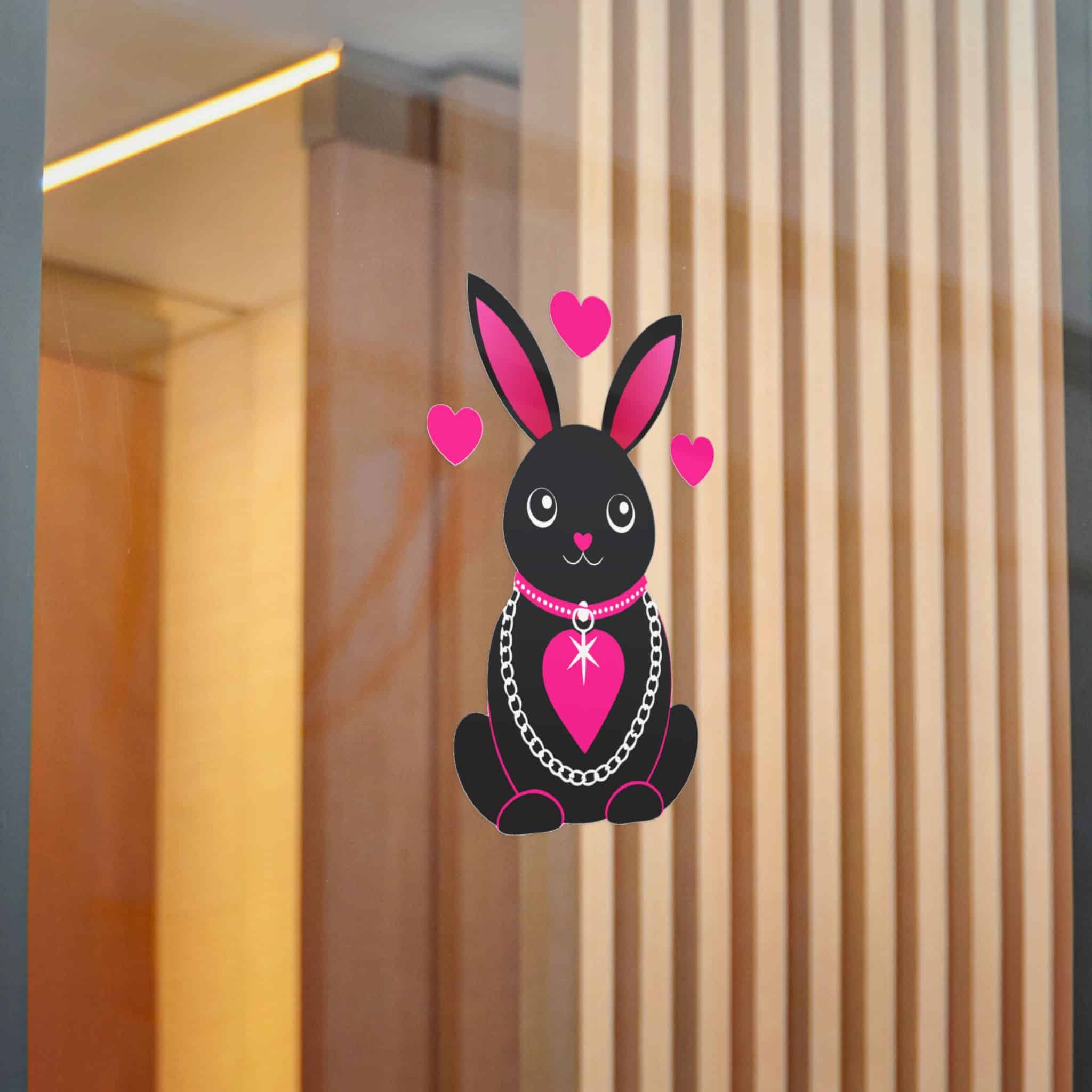 Cute Rabbit With Loveshaped Chain Die Cut Stickers Dtf - Image 22