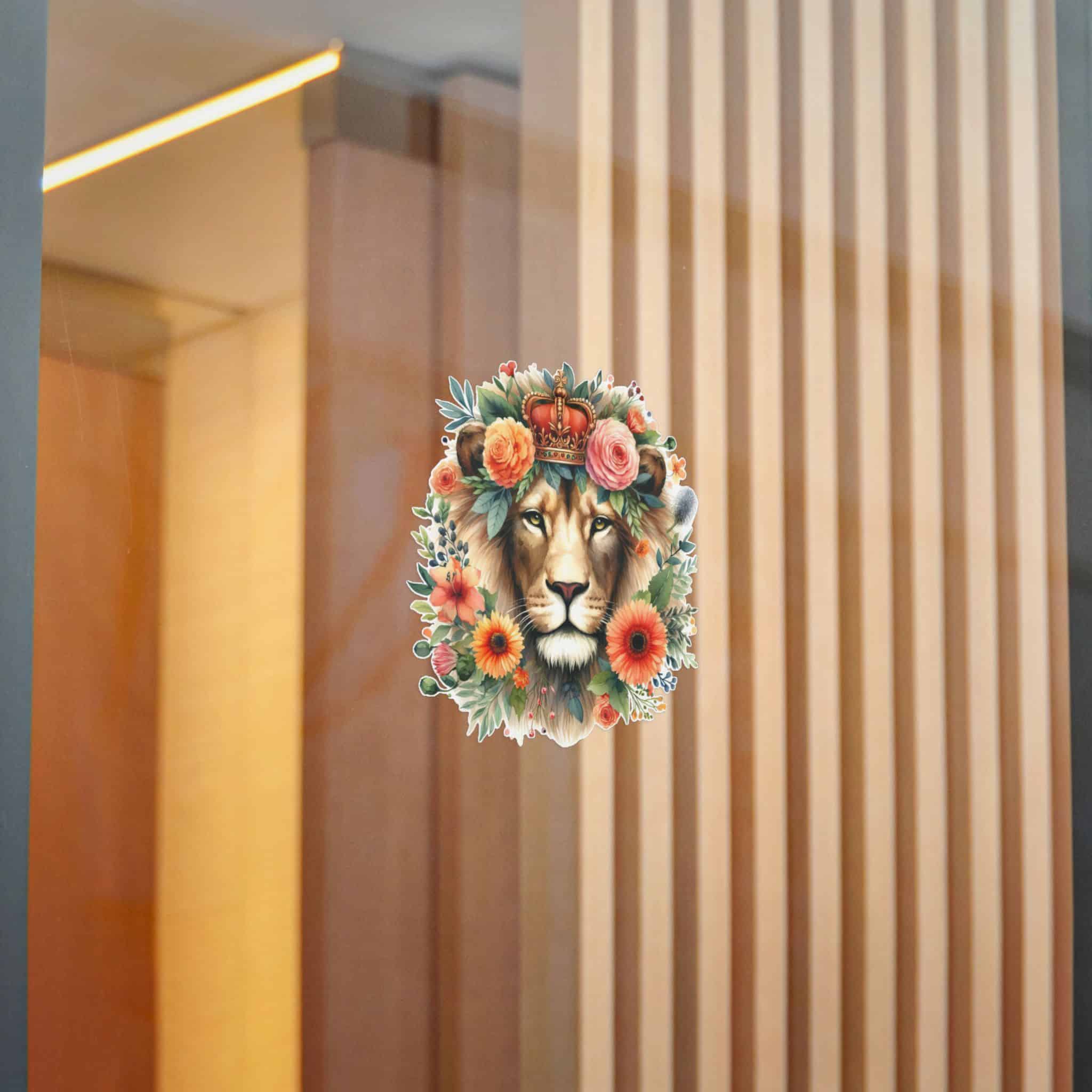 Lion With Floral Crown Die Cut Stickers Dtf - Image 14