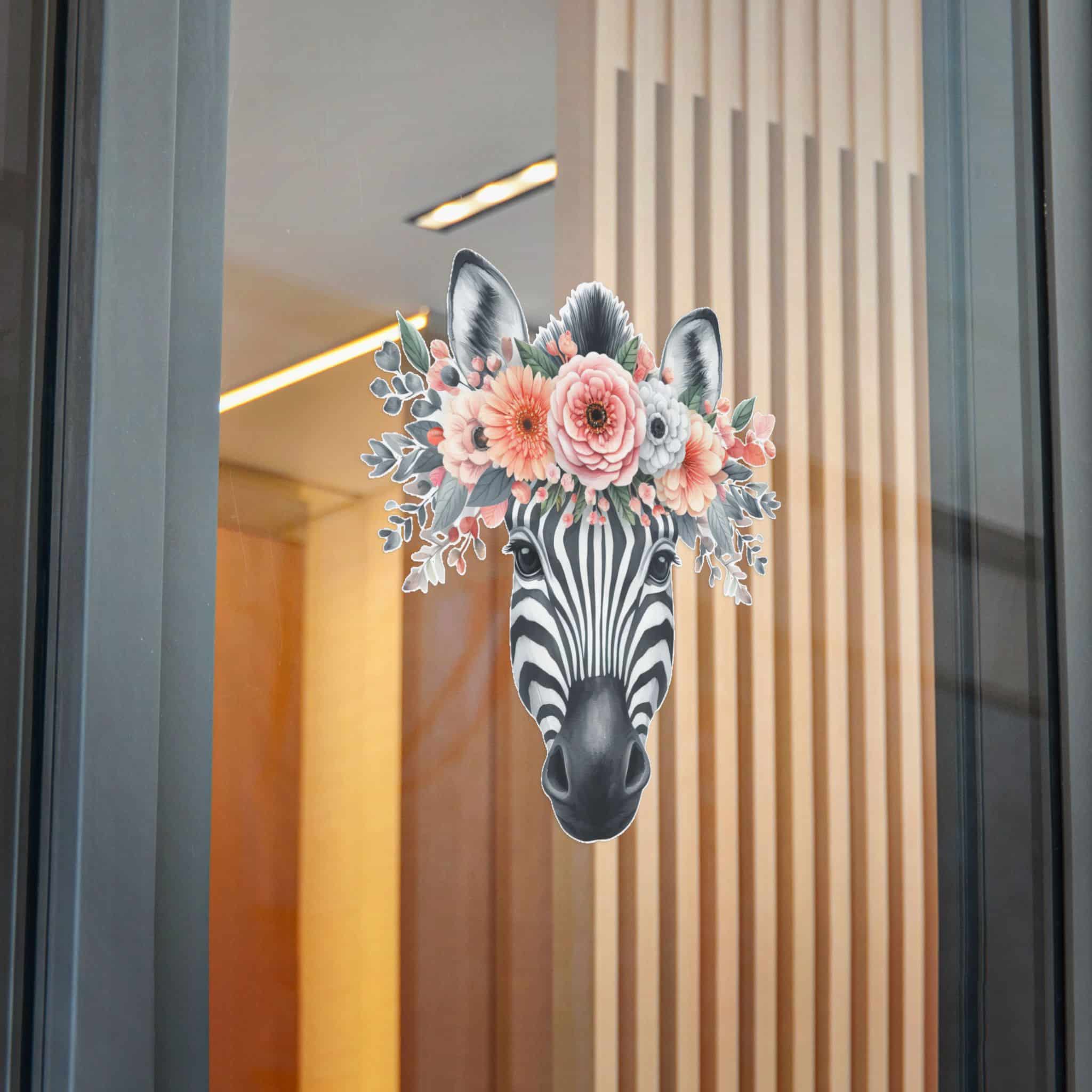Zebra With Floral Crown Die Cut Stickers Dtf - Image 30
