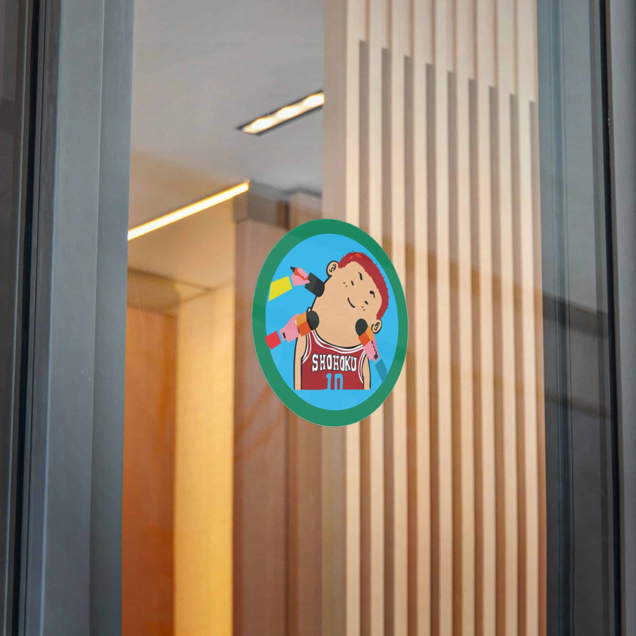 Picture Boy With Red Headband Blue Circle With Word Sushi It Die Cut Stickers Dtf - Image 28