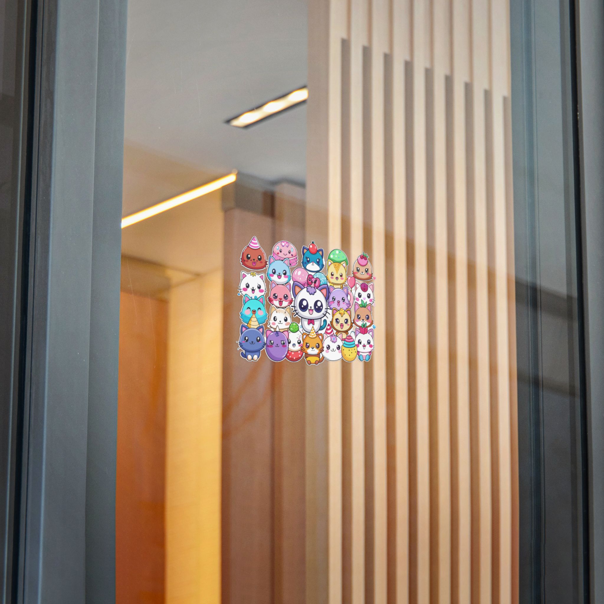 Cute Cartoon Animals With Big Eyes and Smiling Faces Surrounded By Hearts Stars and Balloons Die Cut Stickers Dtf - Image 24