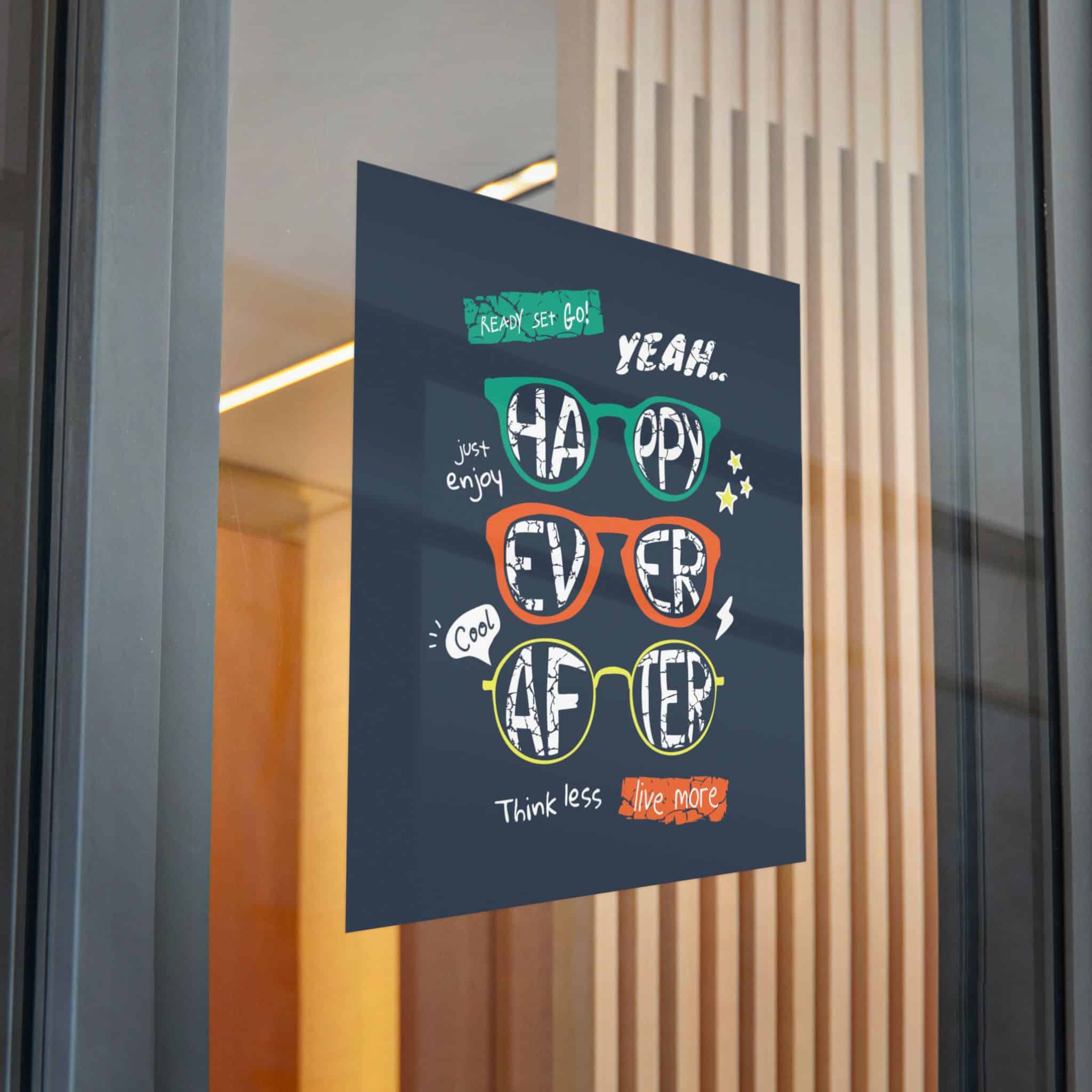Happy Ever After Colorful Sunglasses Illustration Boy Fashion Print Die Cut Stickers Dtf - Image 32