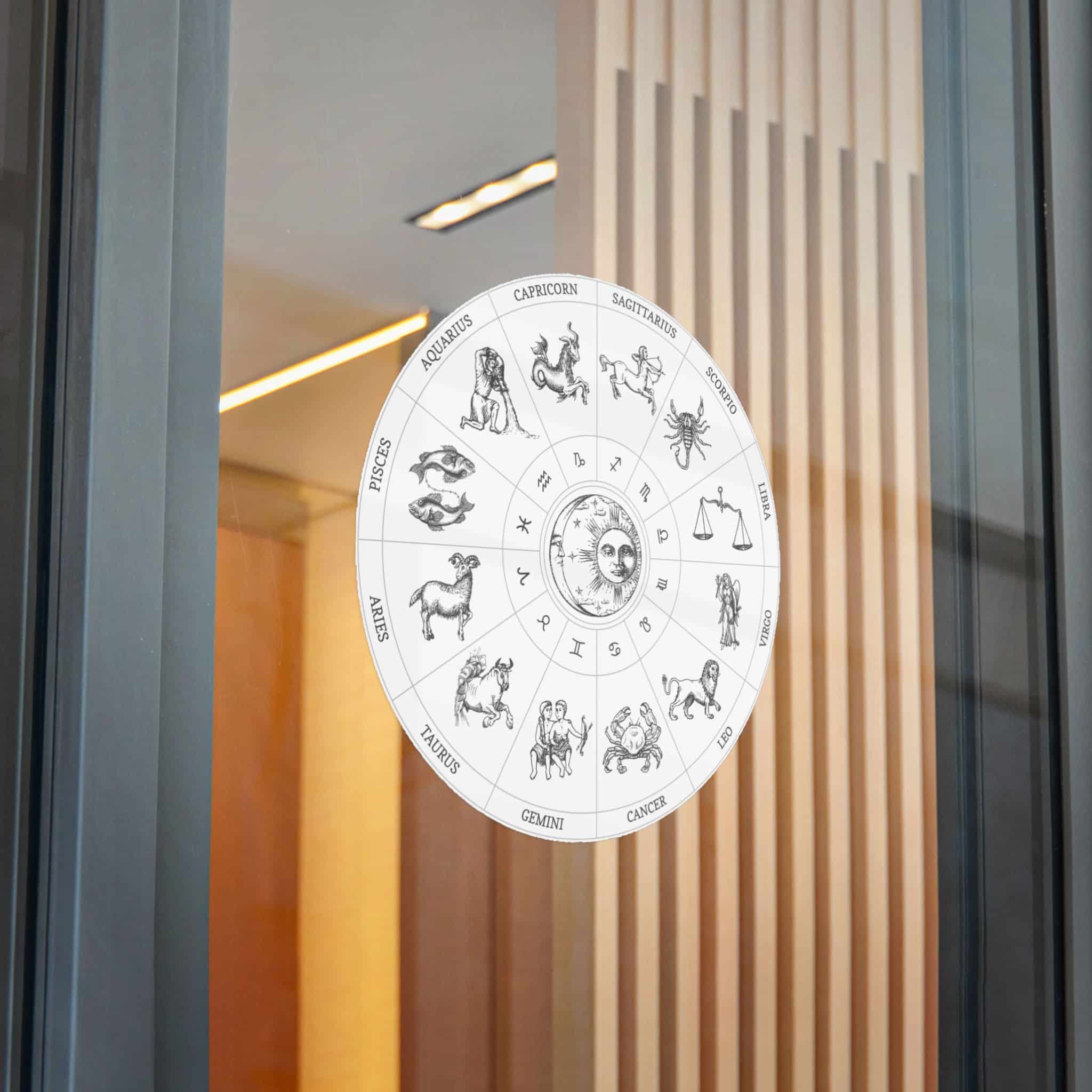 Zodiac Circle Horoscope Signs With Sun Moon Die Cut Stickers Dtf - Image 30