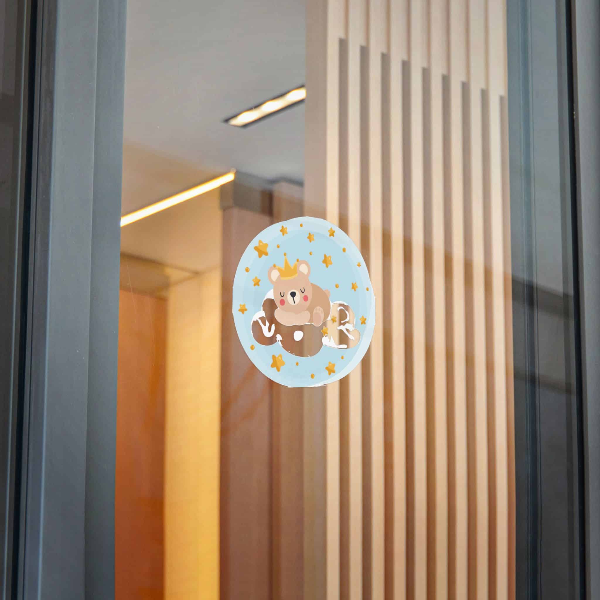 Round Illustration Sweet Dreams With Teddy Bear Prince Sleeping On Cloud Die Cut Stickers Dtf - Image 24