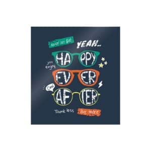 Happy Ever After Colorful Sunglasses Illustration Boy Fashion Print Die Cut Stickers Dtf