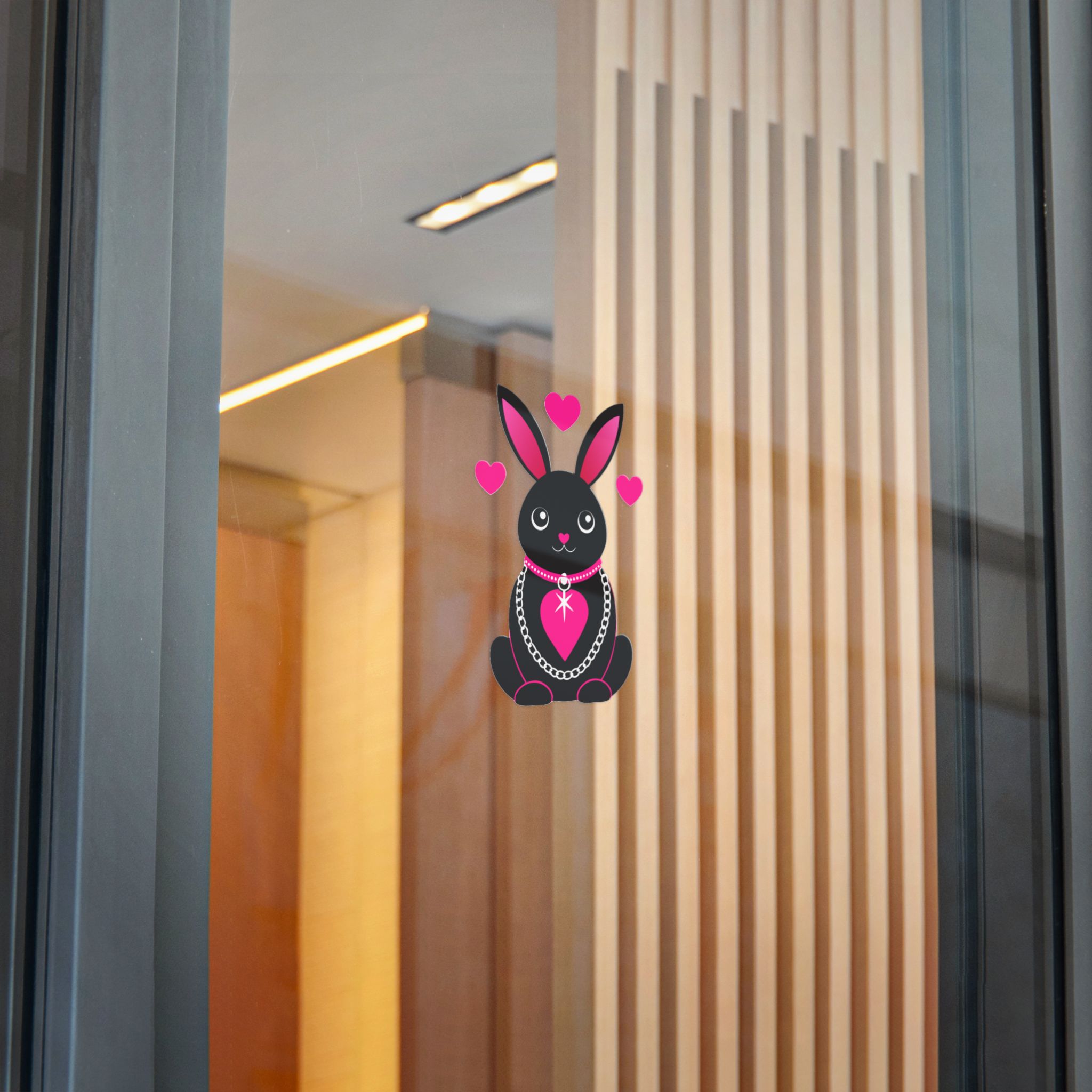 Cute Rabbit With Loveshaped Chain Die Cut Stickers Dtf - Image 24