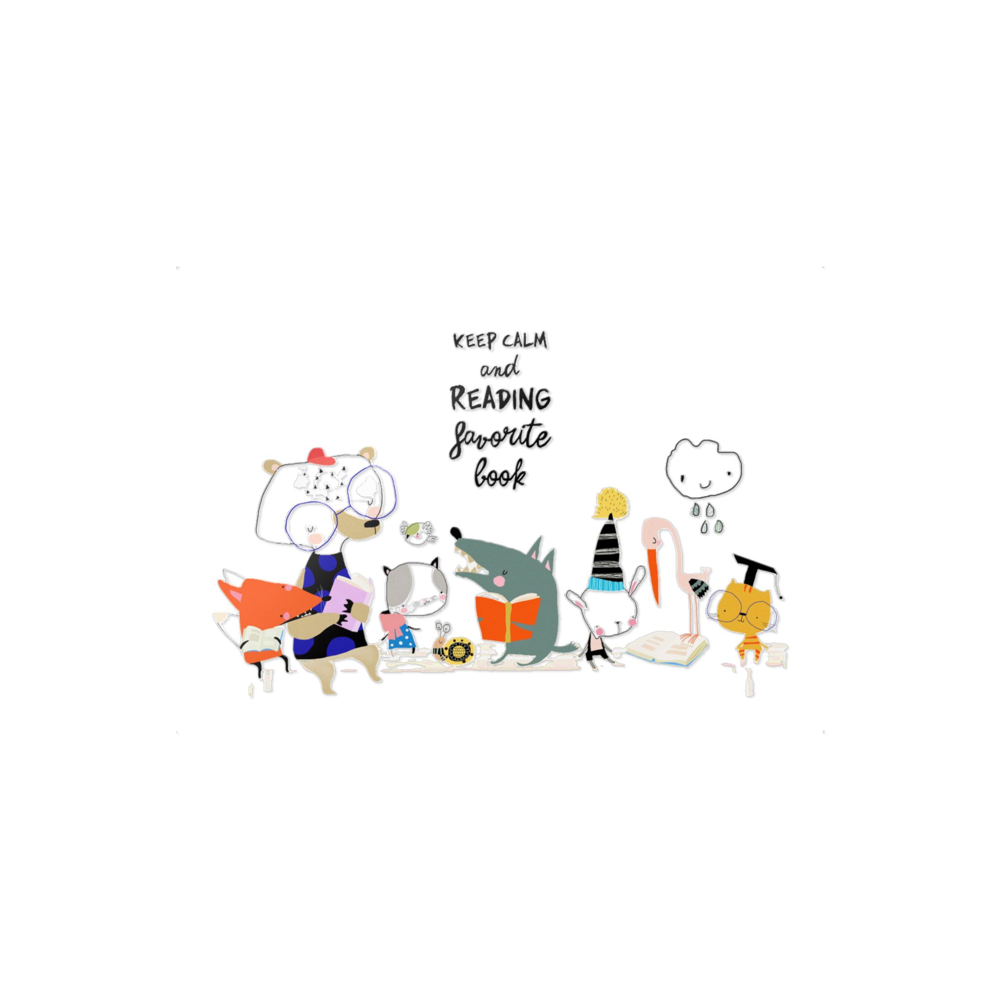 Cute Cartoon Animals Sitting Bench Reading Books Copia Die Cut Stickers Dtf - Image 5