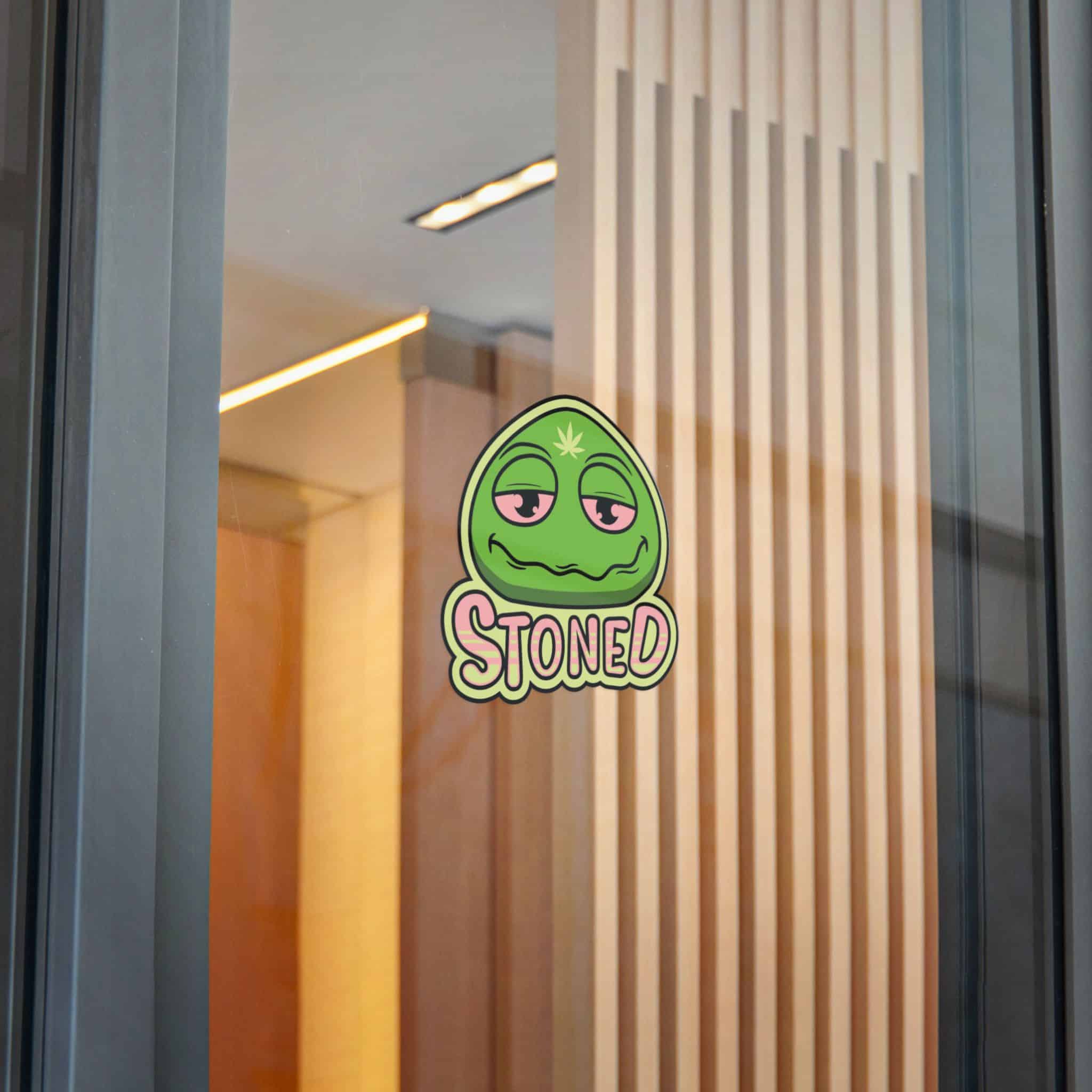 Stoned Emoji Red Eye Sticker Lips Mouth Smoking Quote Vector Shirt Print Design Die Cut Stickers Dtf - Image 26