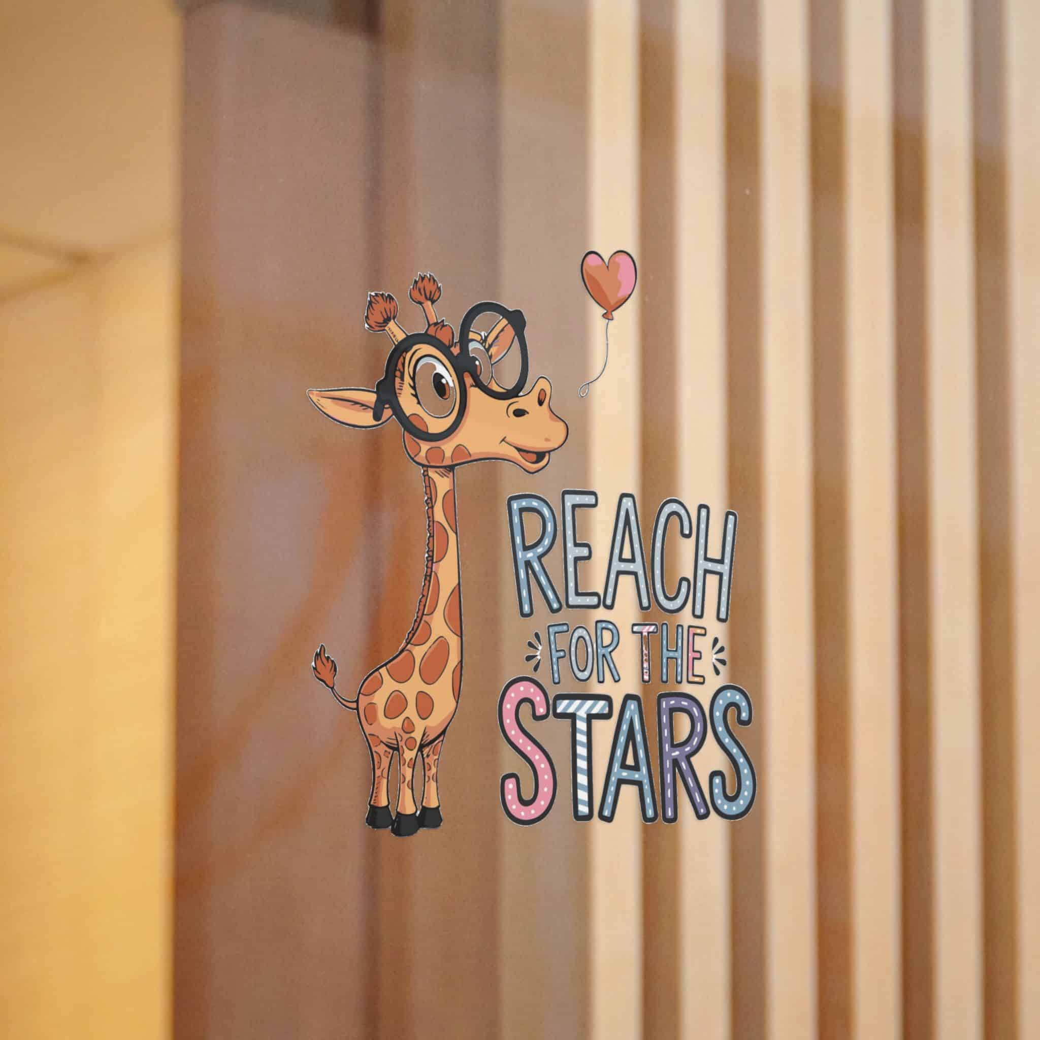 Reach Stars T Shirt Design Cool Giraffe With Glasses Die Cut Stickers Dtf - Image 12
