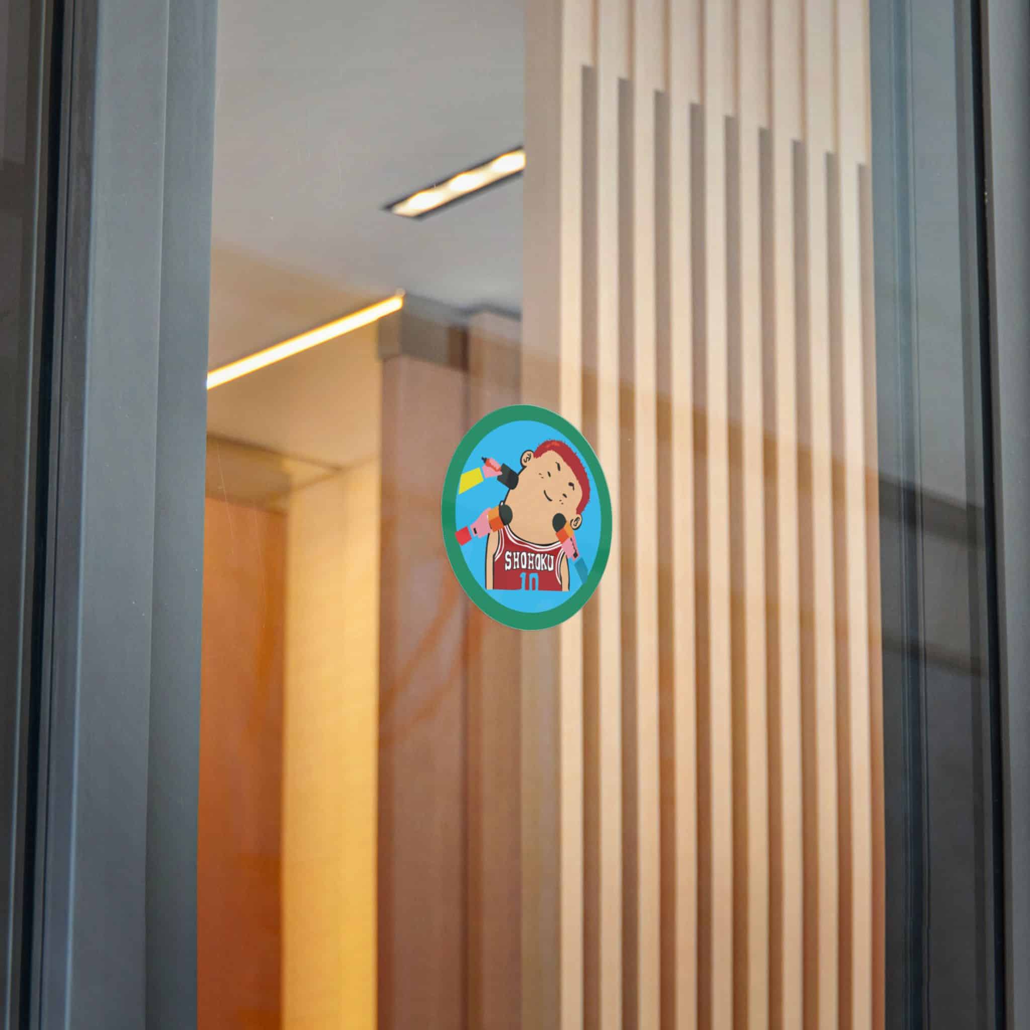 Picture Boy With Red Headband Blue Circle With Word Sushi It Die Cut Stickers Dtf - Image 24