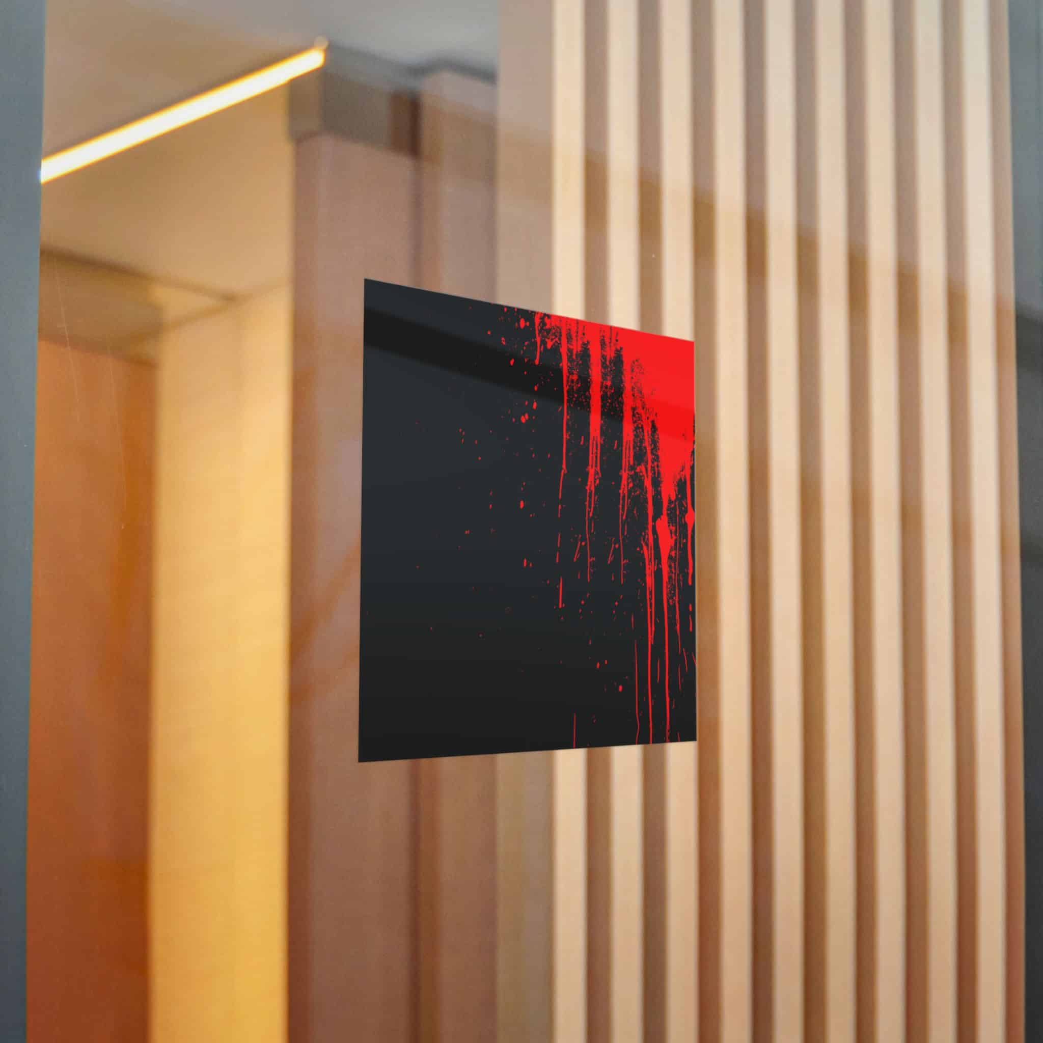 Red Blood Splatter On A Black Background 1508 Die Cut Stickers Dtf - Image 16
