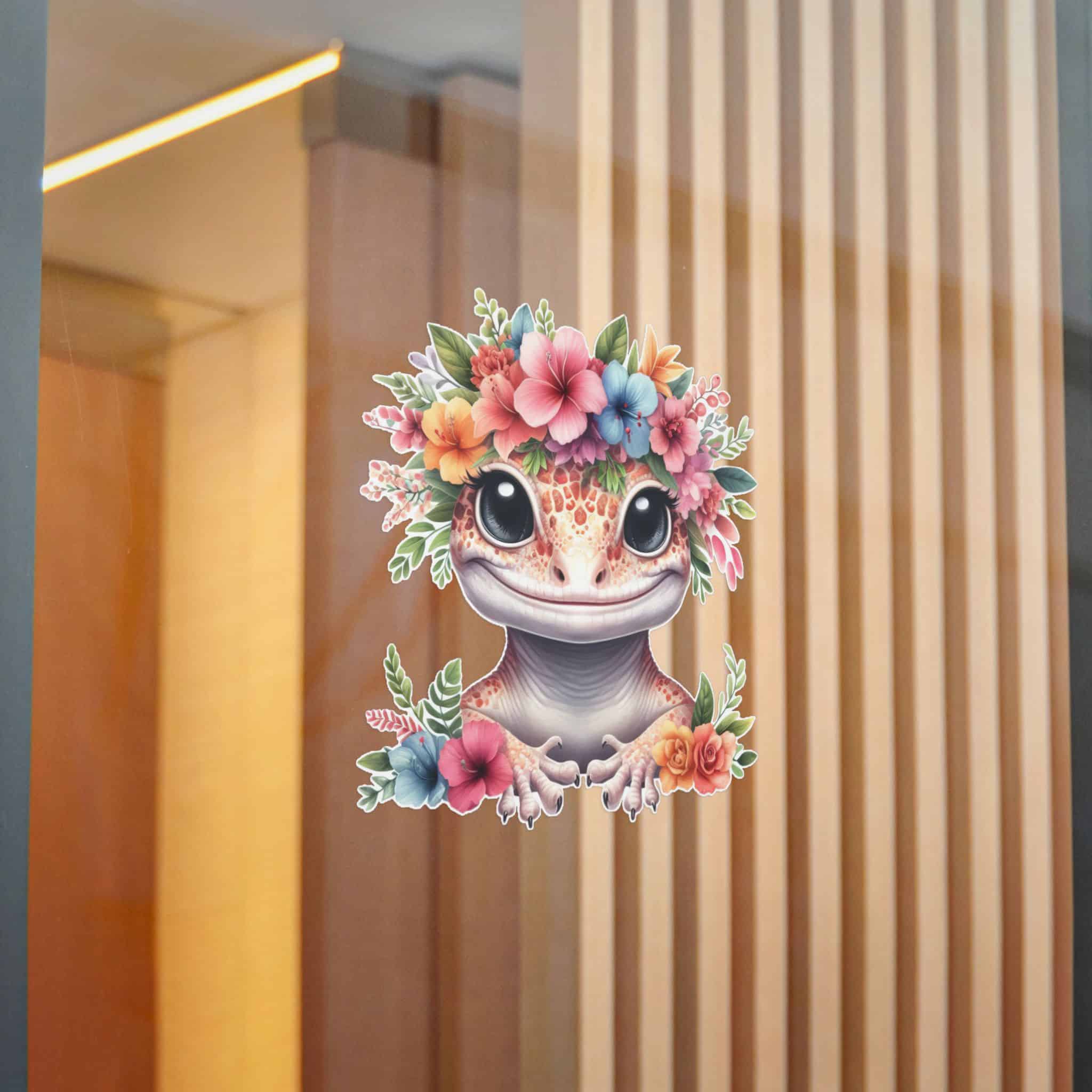 Flower Crown Gecko Die Cut Stickers Dtf - Image 22