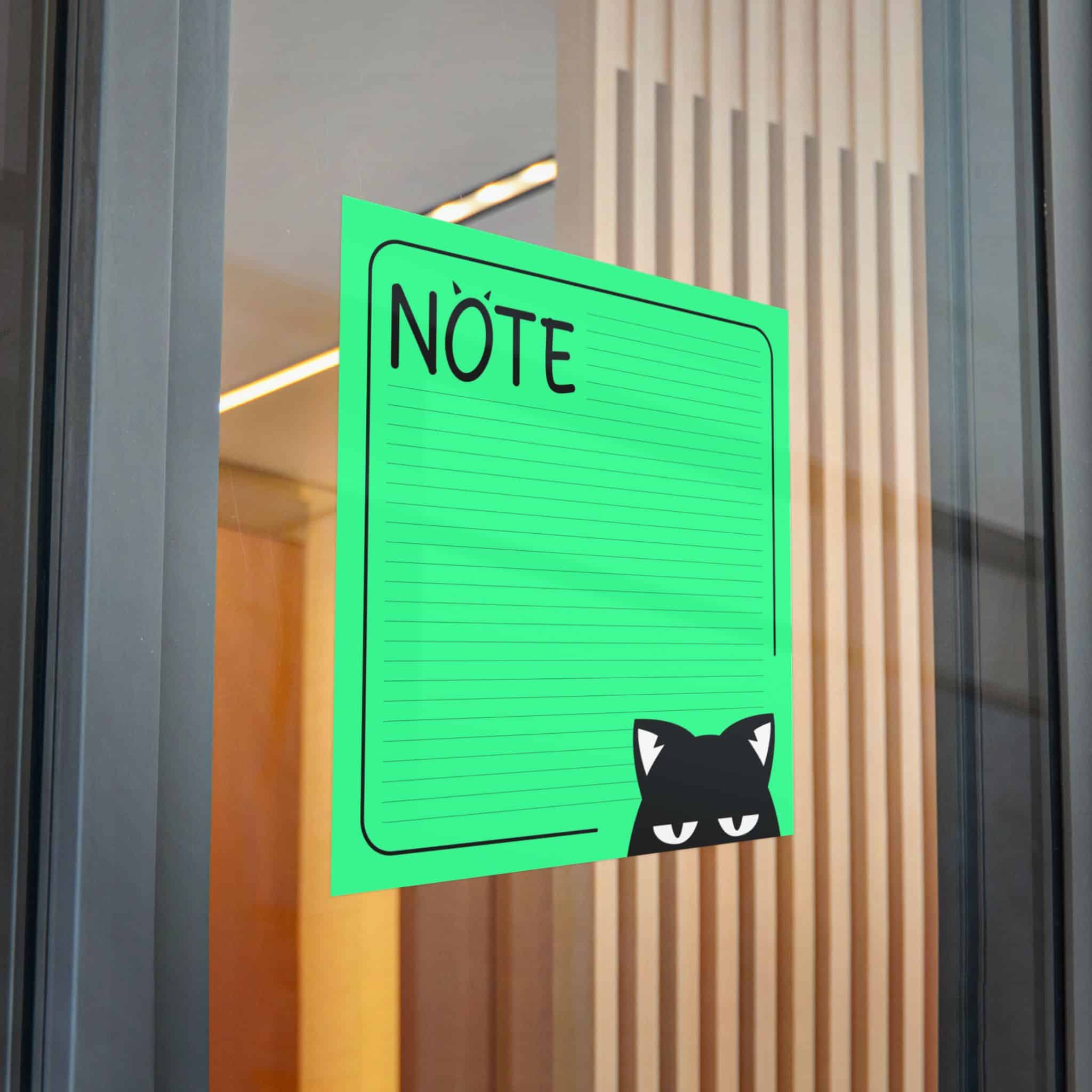 Green Note List With Black Cat Green Cat Note Template Stylish Green Notebook With Black Cat Die Cut Stickers Dtf - Image 30