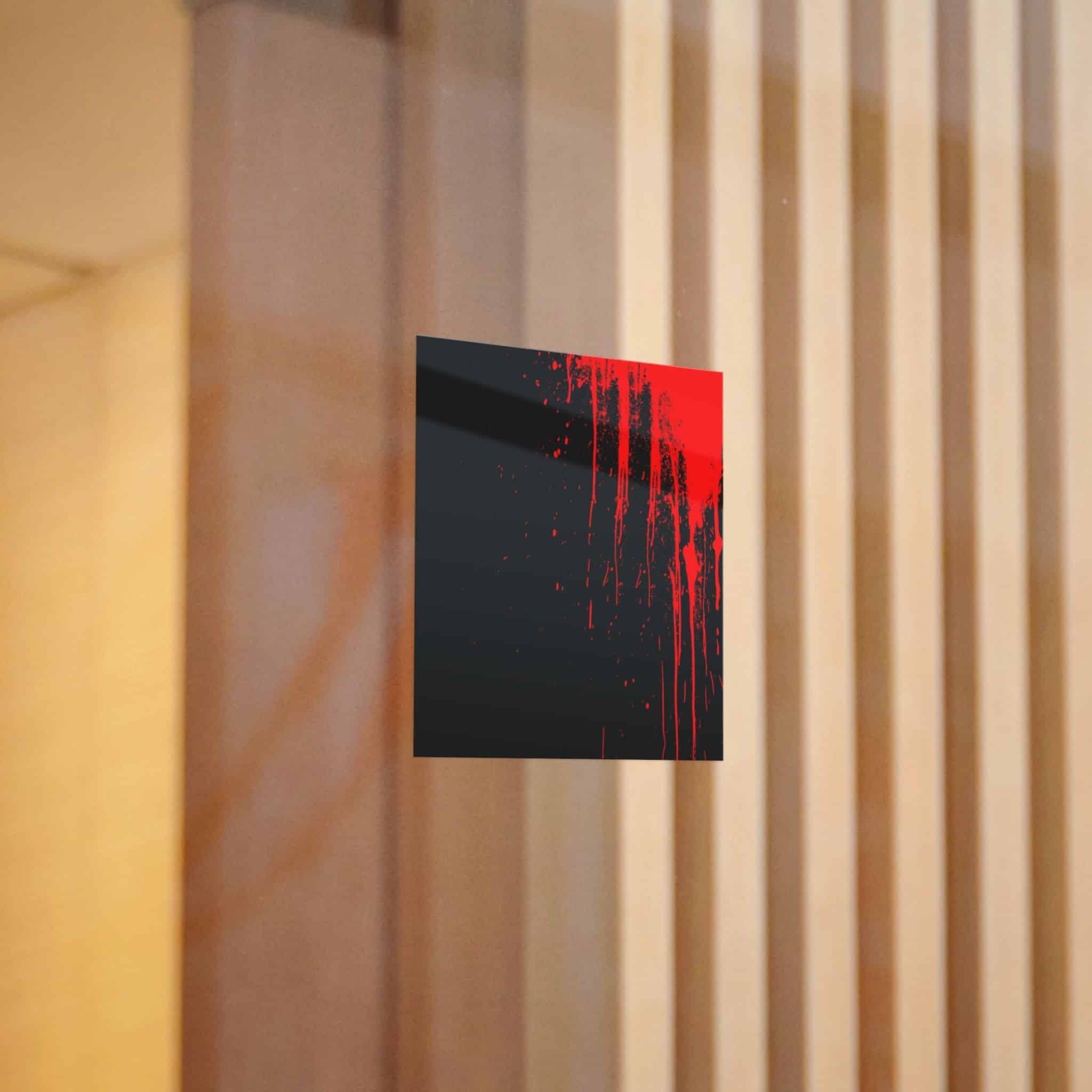 Red Blood Splatter On A Black Background 1508 Die Cut Stickers Dtf - Image 10