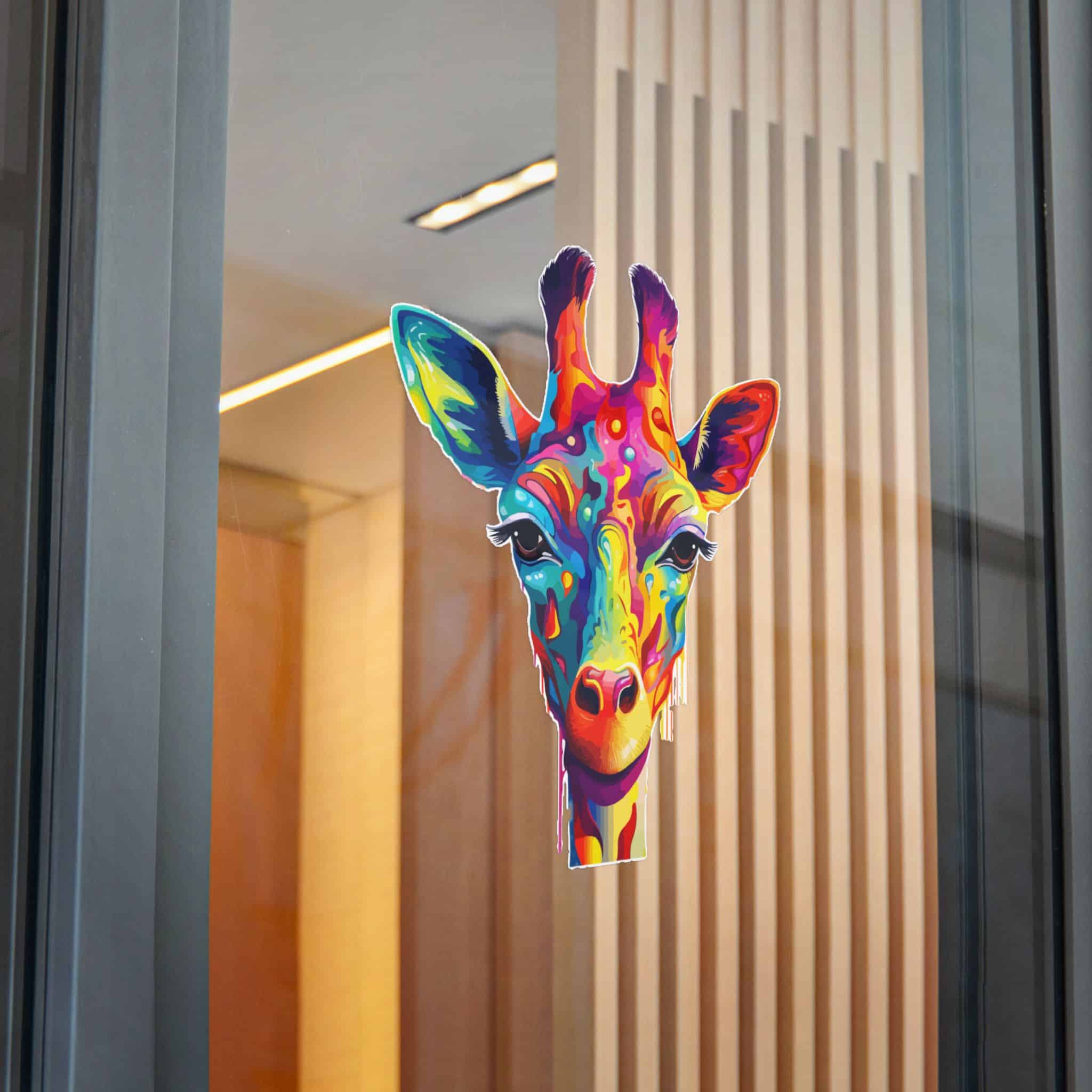 Vibrant Modern Giraffe Fantasy Background 2 Die Cut Stickers Dtf - Image 32