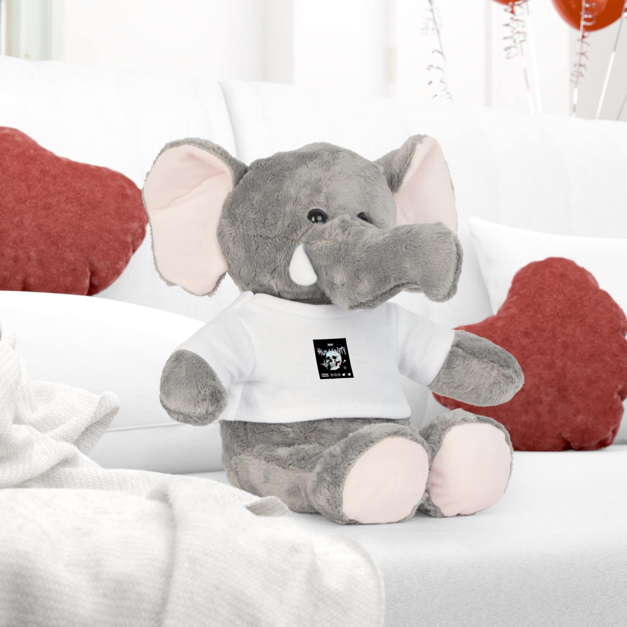 Typography T Shirt Design Humanity Plush Toy With T Shirt - Image 9