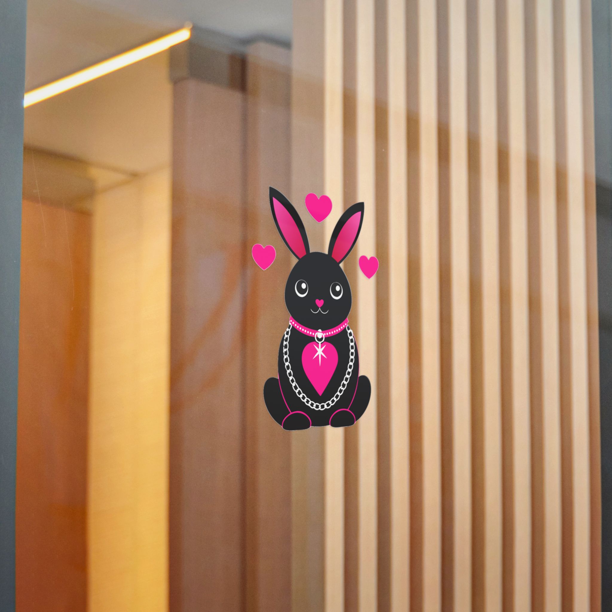 Cute Rabbit With Loveshaped Chain Die Cut Stickers Dtf - Image 16