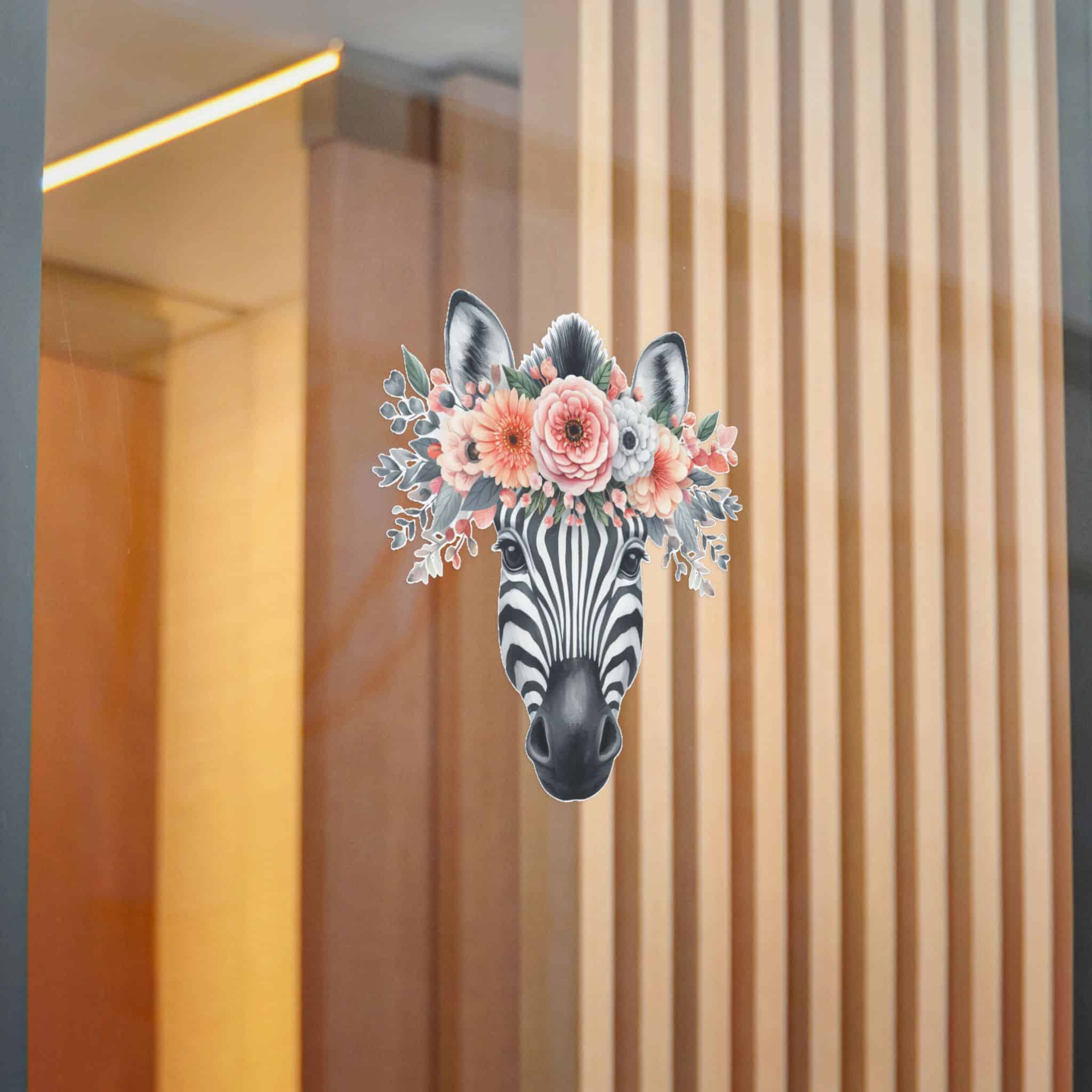 Zebra With Floral Crown Die Cut Stickers Dtf - Image 20