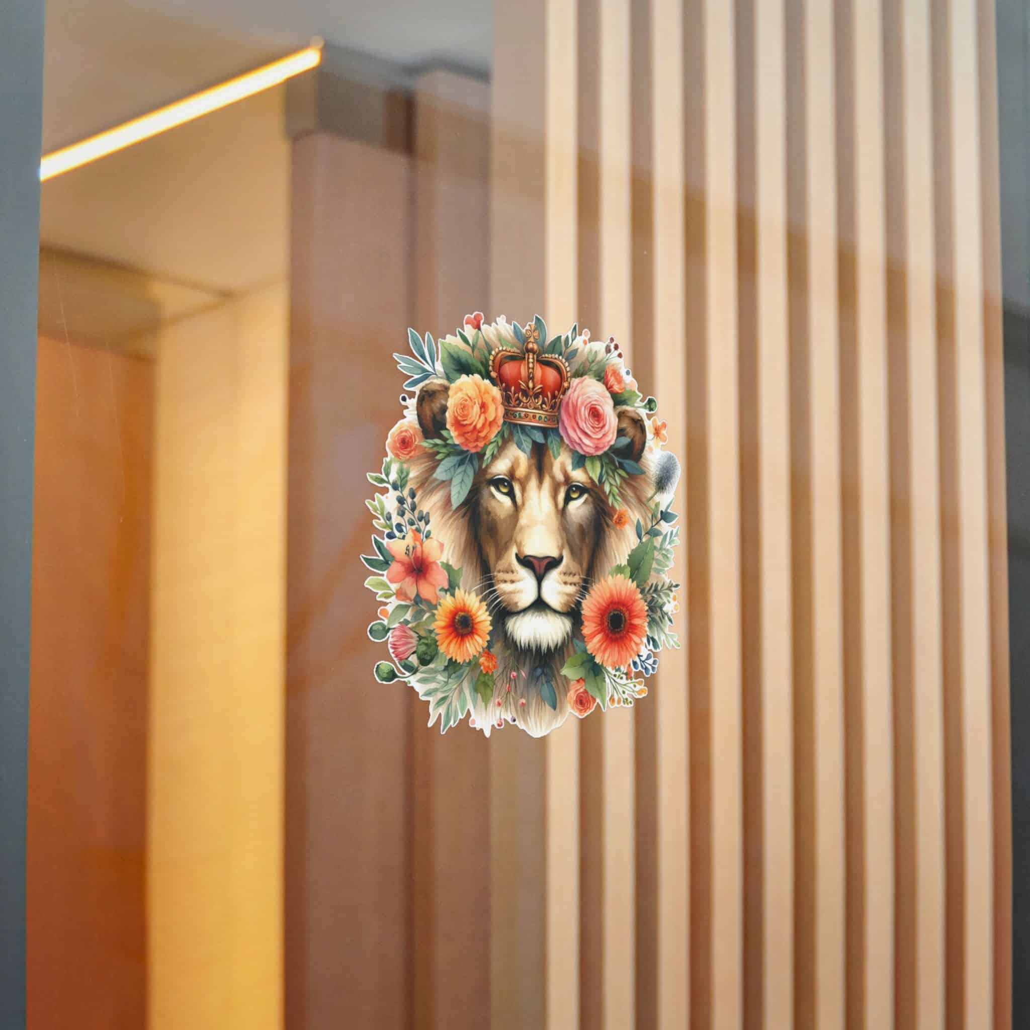 Lion With Floral Crown Die Cut Stickers Dtf - Image 16
