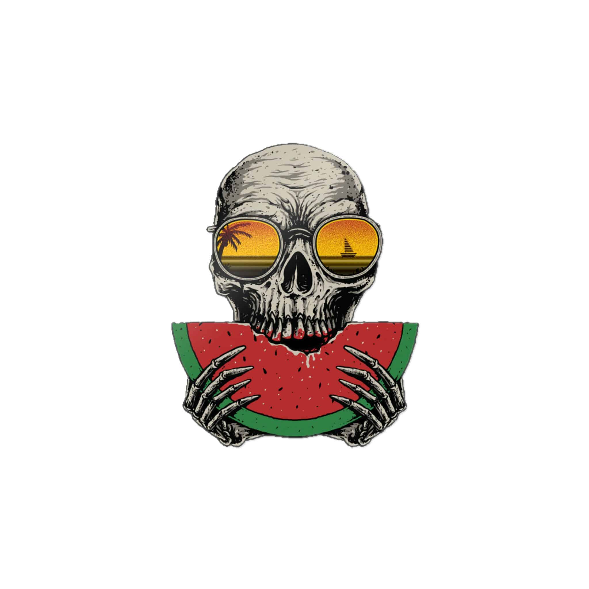 Skull Watermelon Summer Beach Graphic Illustration Die Cut Stickers Dtf - Image 3