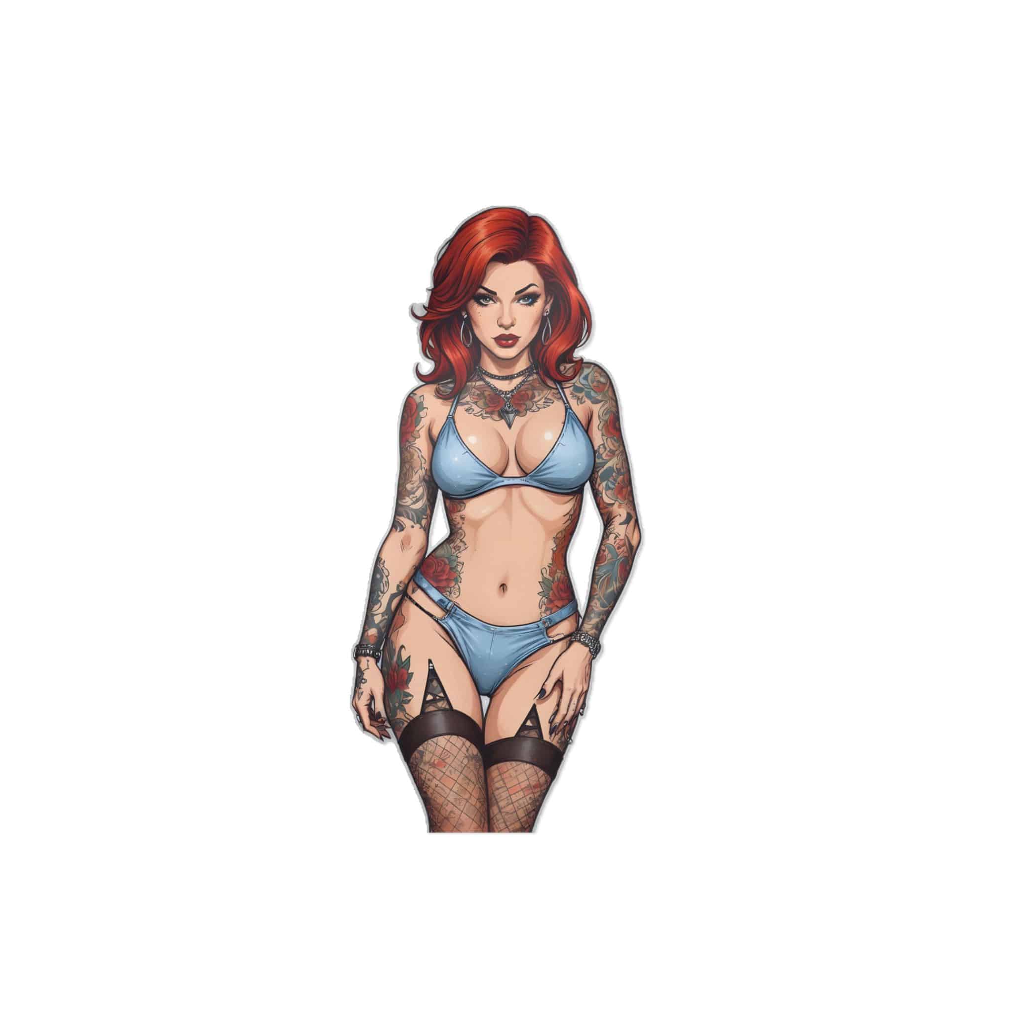 Tattooed Sexy Woman 28 Die Cut Stickers Dtf - Image 11