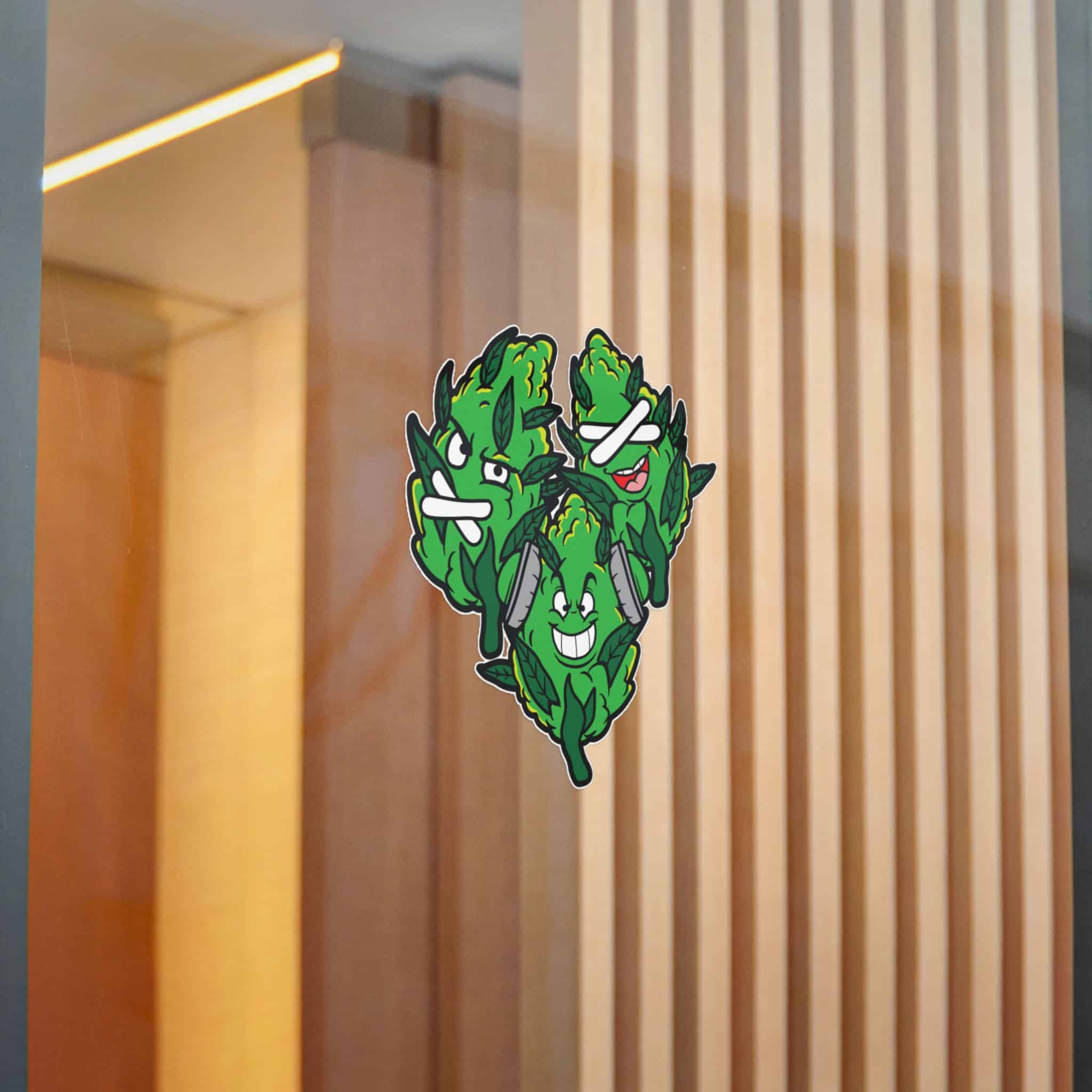 Grass Bud Weed Marijuana High Emoji Die Cut Stickers Dtf - Image 20