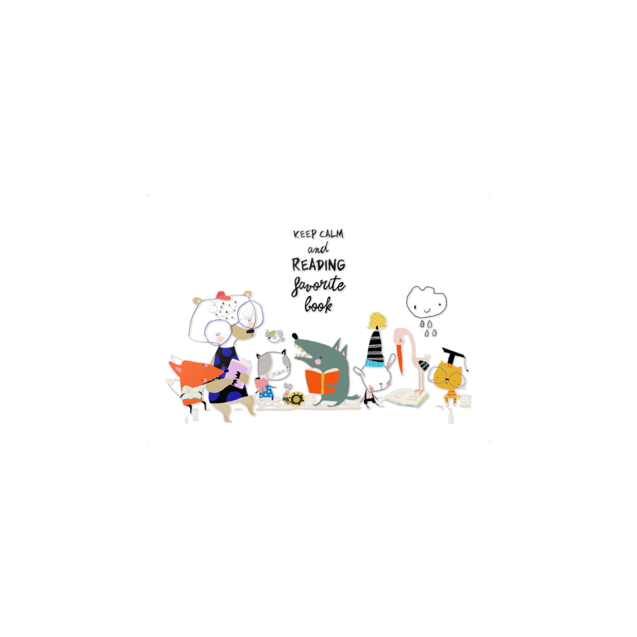 Cute Cartoon Animals Sitting Bench Reading Books Copia Die Cut Stickers Dtf - Image 9