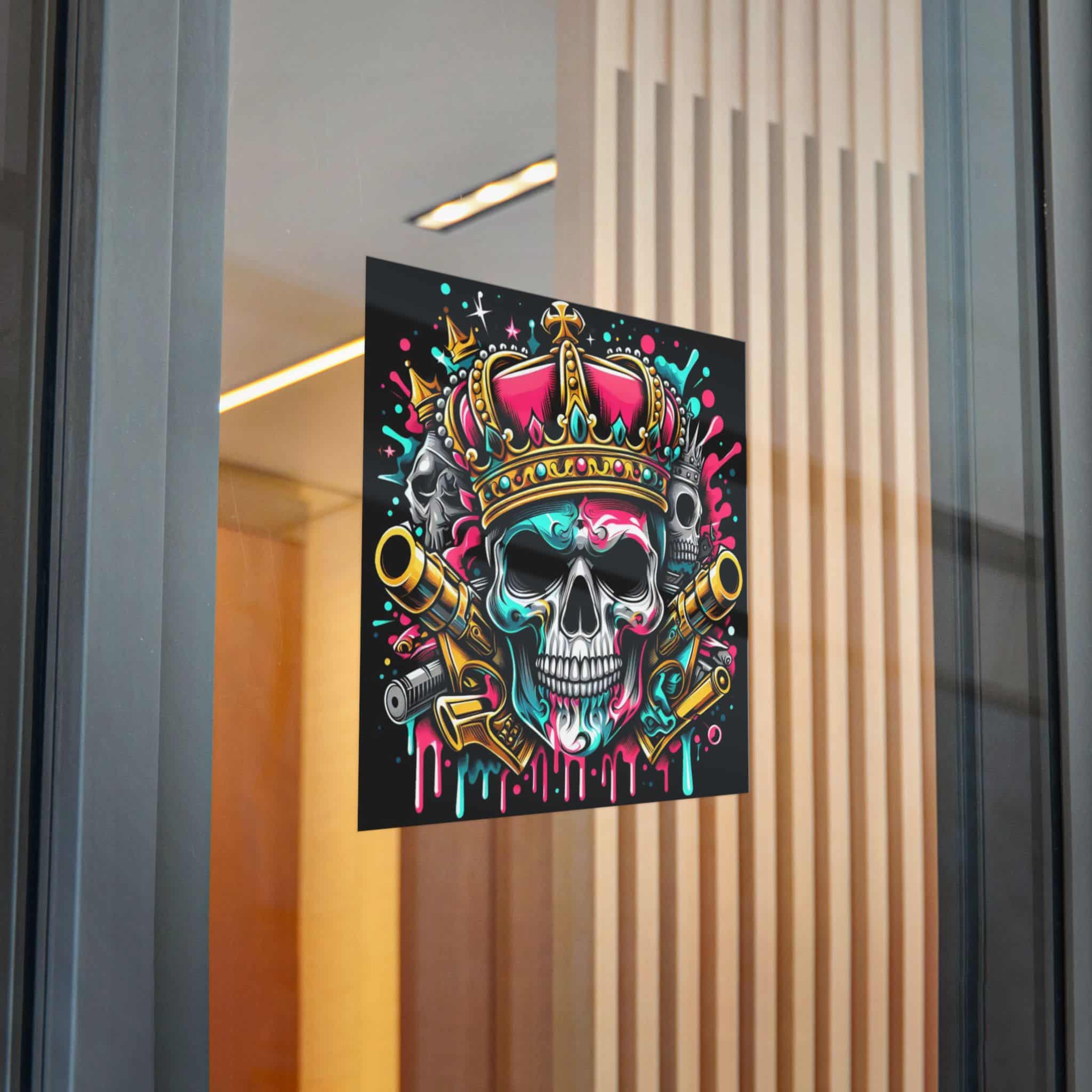 Skull With Crown Guns Is Painted With Skull Skull With Crown Die Cut Stickers Dtf - Image 28