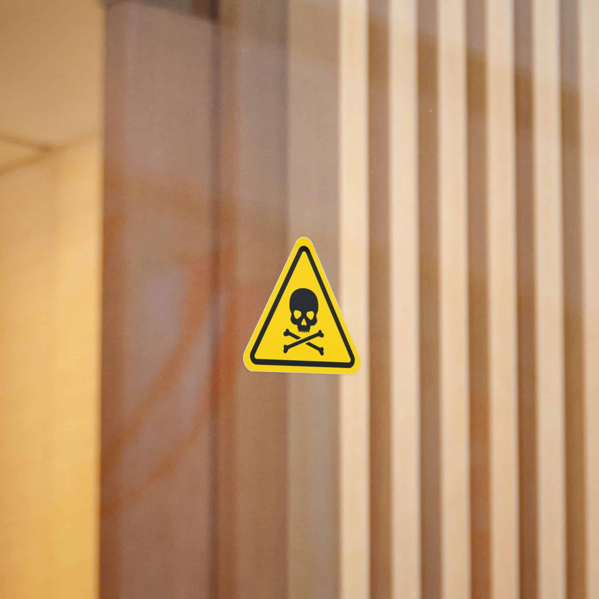 Skull Crossbones Flat Icon Black Vector Triangle Danger Sign Yellow Background Die Cut Stickers Dtf - Image 4