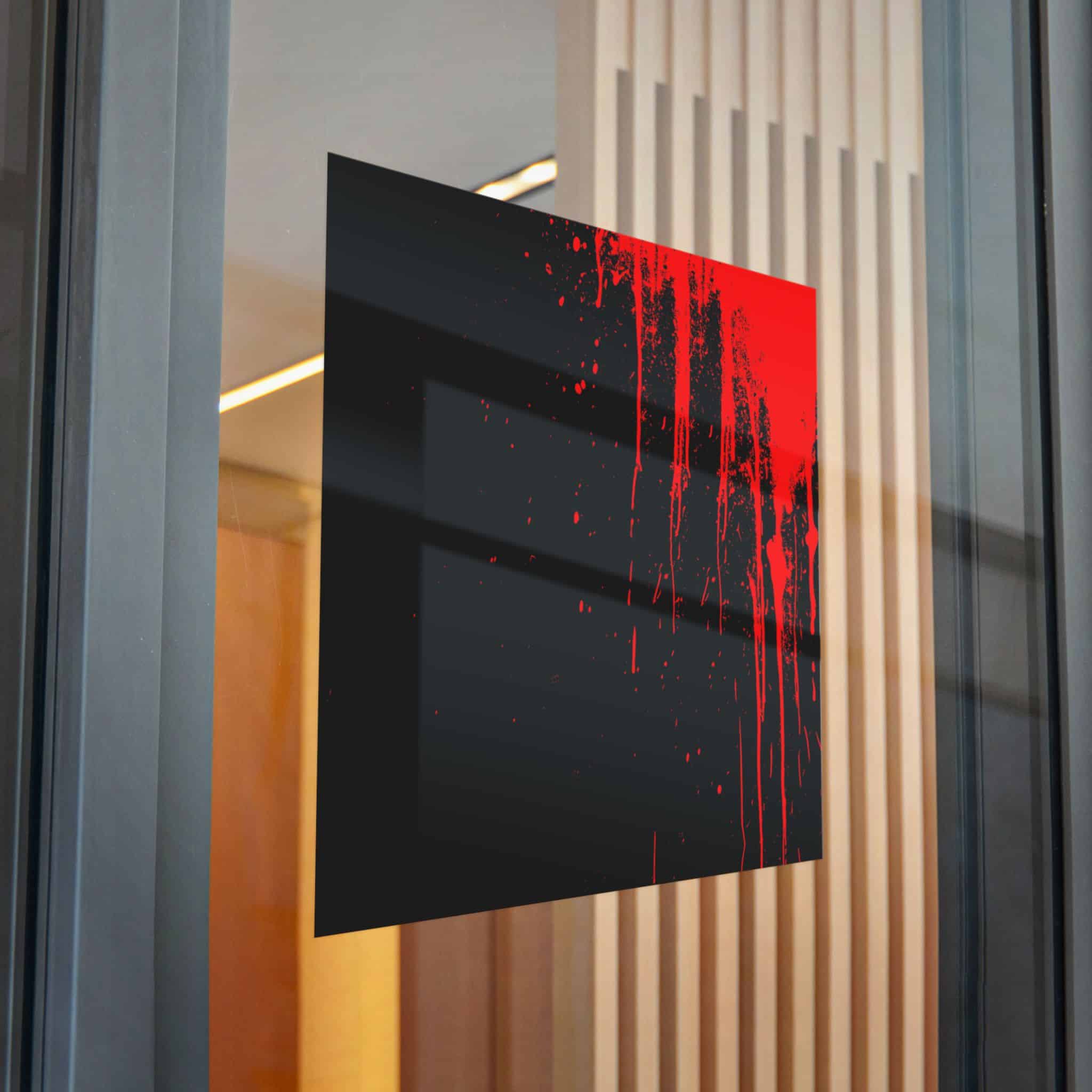 Red Blood Splatter On A Black Background 1508 Die Cut Stickers Dtf - Image 32