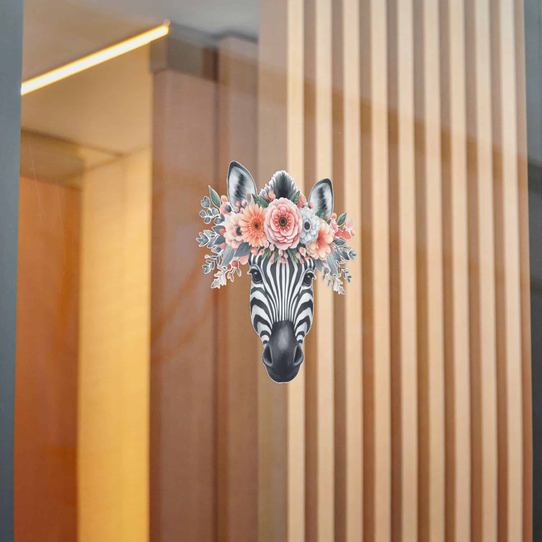 Zebra With Floral Crown Die Cut Stickers Dtf - Image 16
