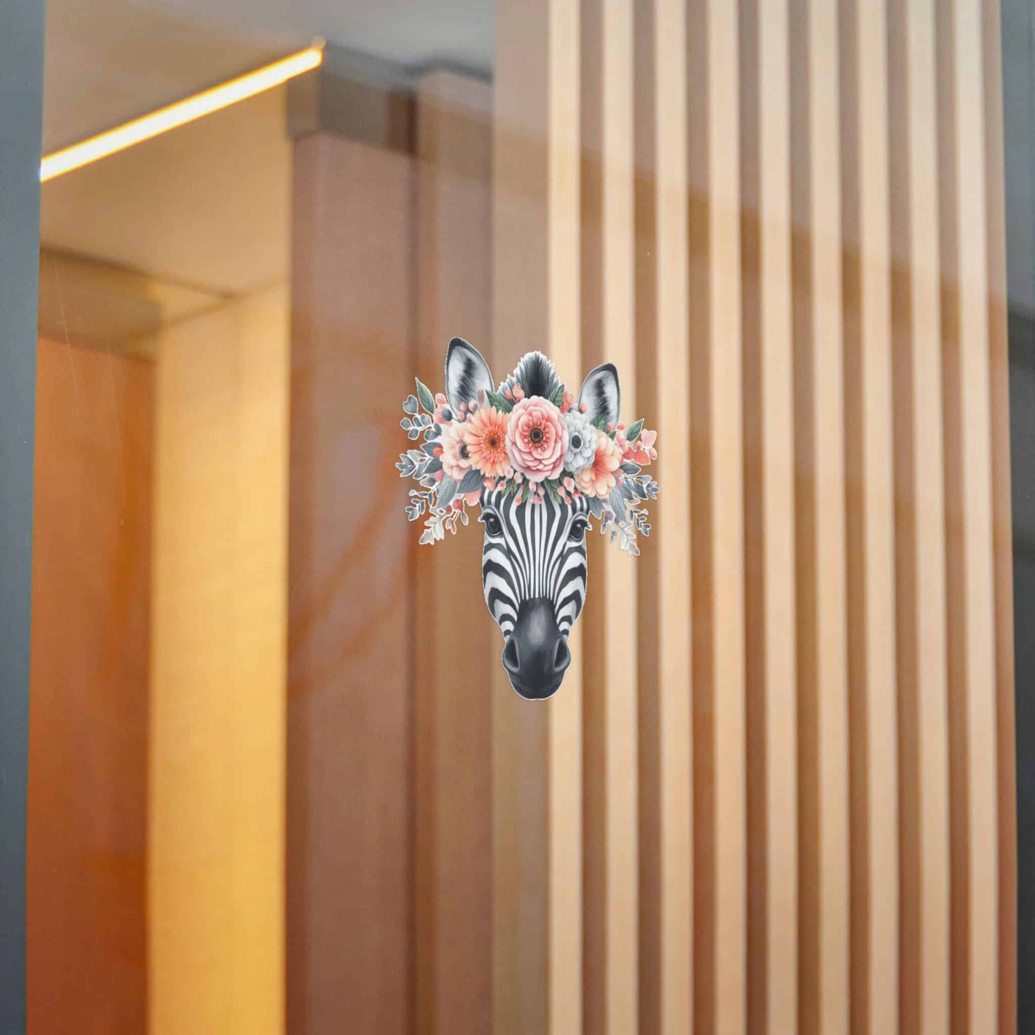 Zebra With Floral Crown Die Cut Stickers Dtf - Image 14