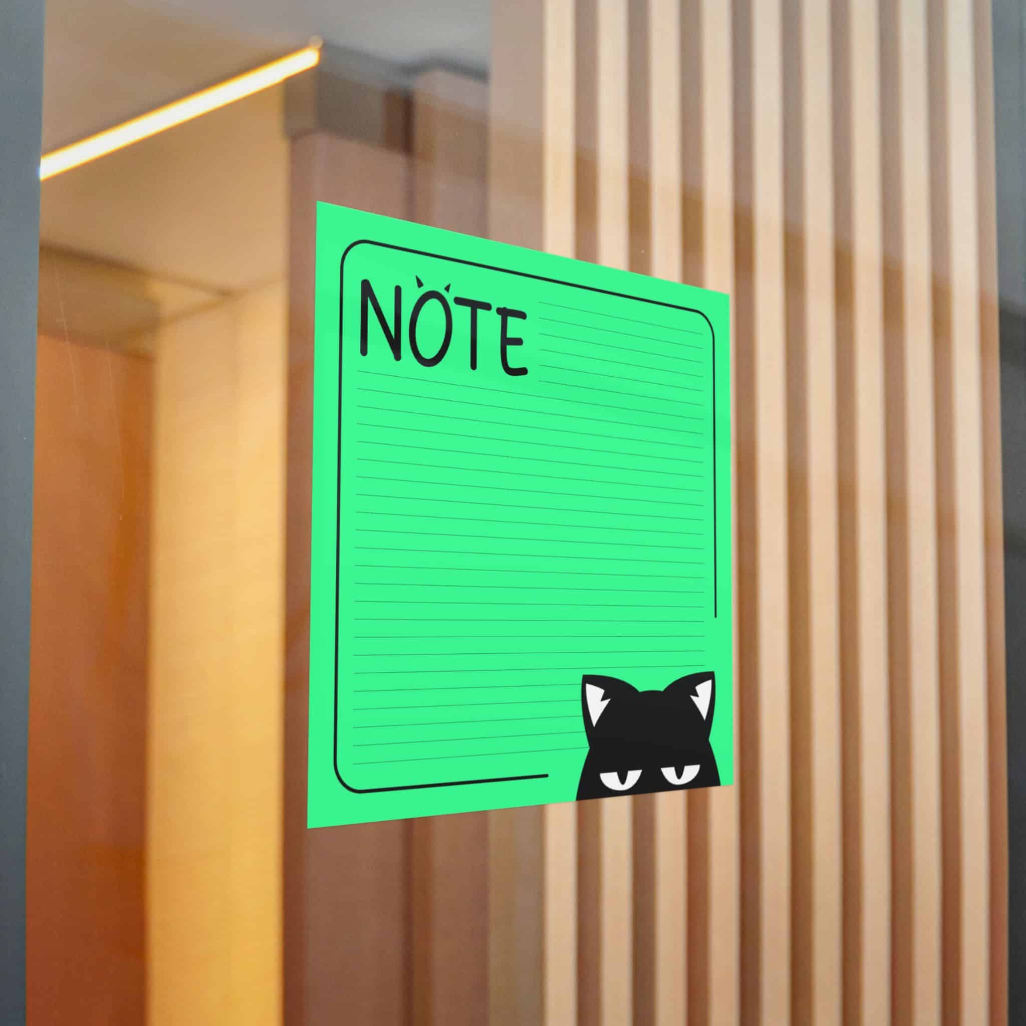 Green Note List With Black Cat Green Cat Note Template Stylish Green Notebook With Black Cat Die Cut Stickers Dtf - Image 22