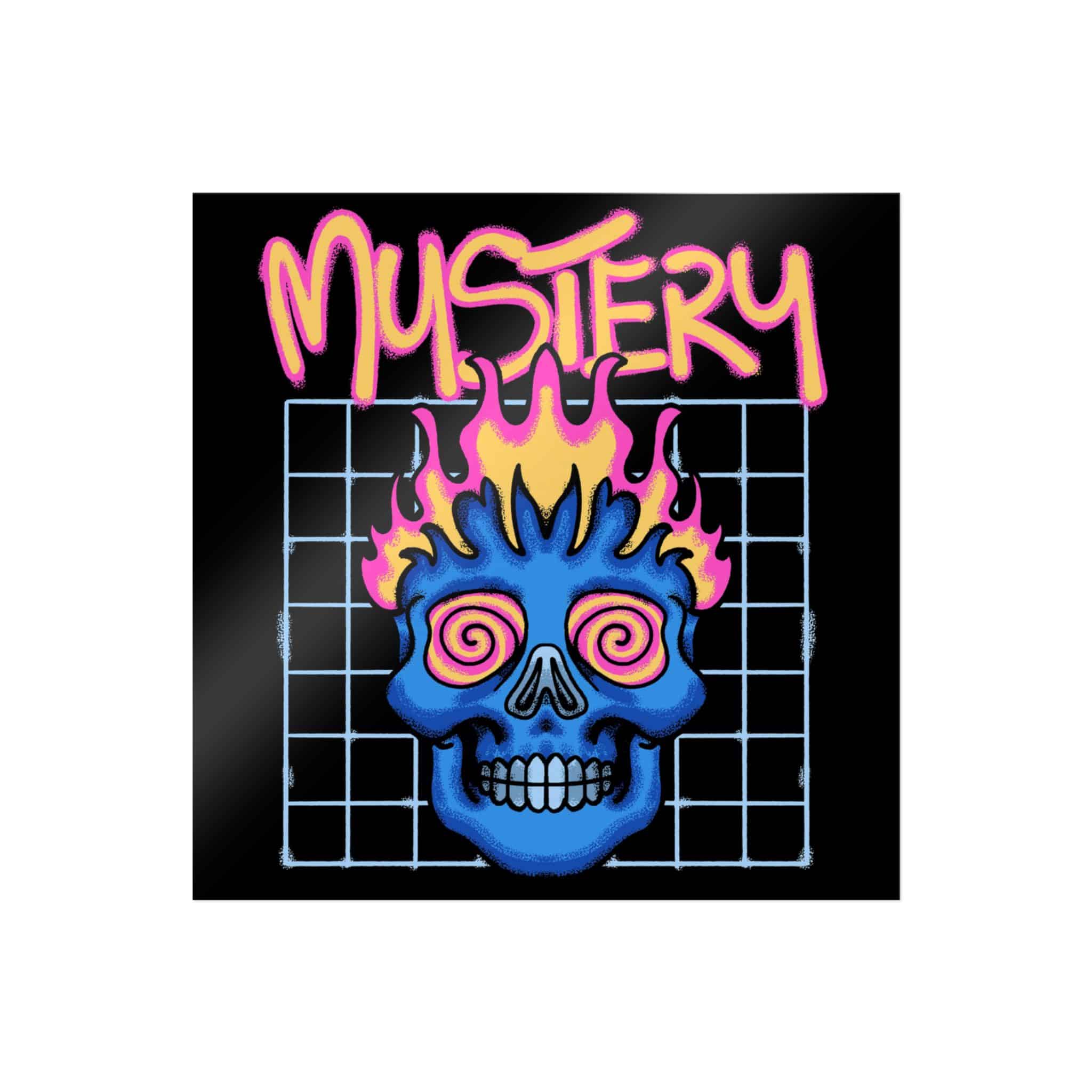 Flaming Blue Skull Streetwear Illustration Die Cut Stickers Dtf - Image 5