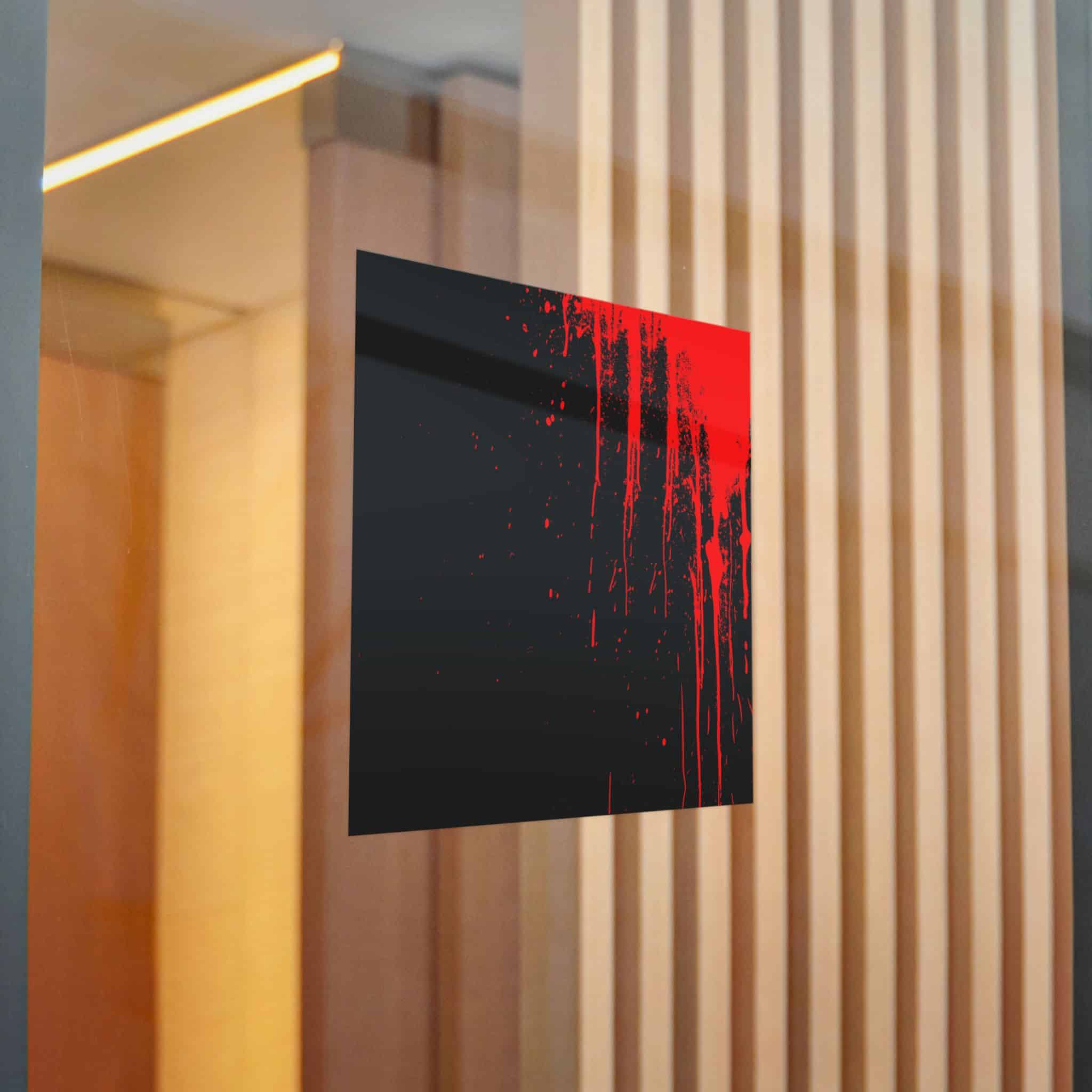 Red Blood Splatter On A Black Background 1508 Die Cut Stickers Dtf - Image 20